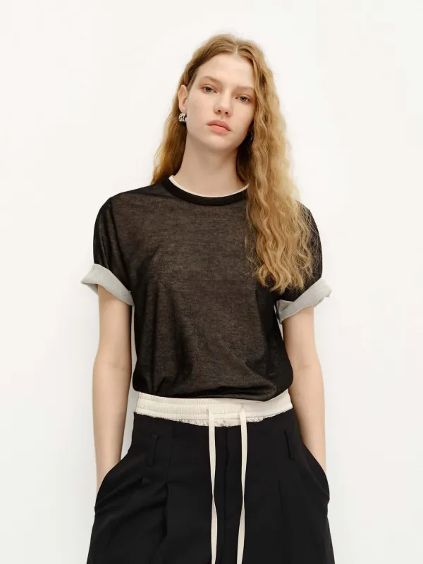 Cotton Blend Layered Top sold by Mo&Co