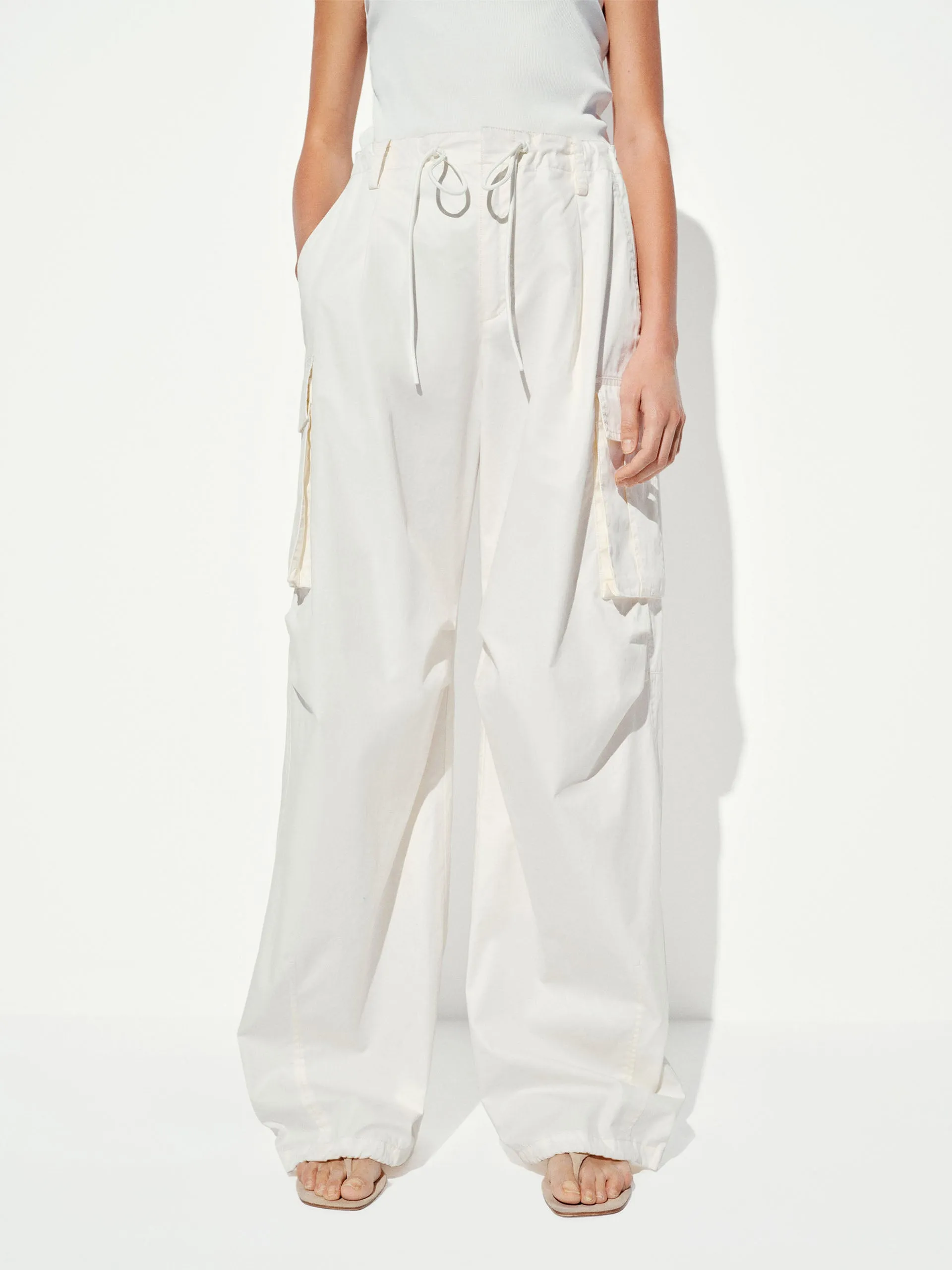 Cotton Barrel Leg Cargo Pants sold by Mo&Co