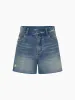 Distressed Cotton Denim Shorts sold by Mo&Co