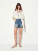 Distressed Cotton Denim Shorts sold by Mo&Co