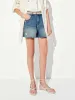 Distressed Cotton Denim Shorts sold by Mo&Co