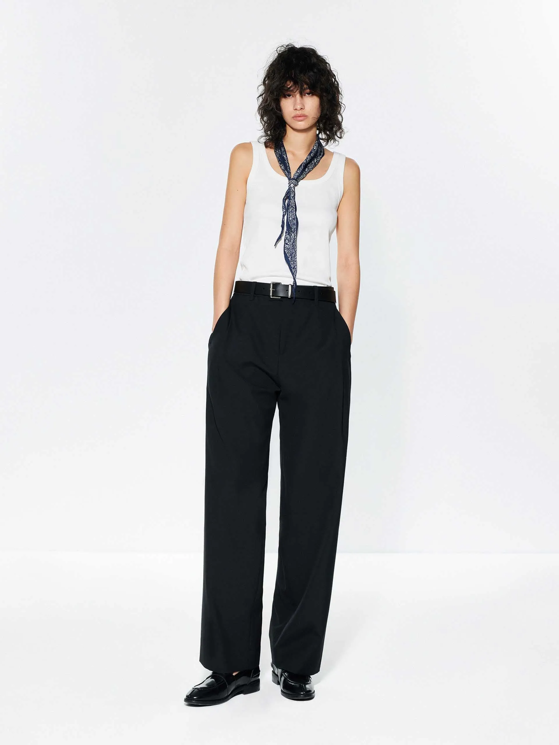 U-neck Cotton Blend Tank sold by Mo&Co product image thumbnail 2