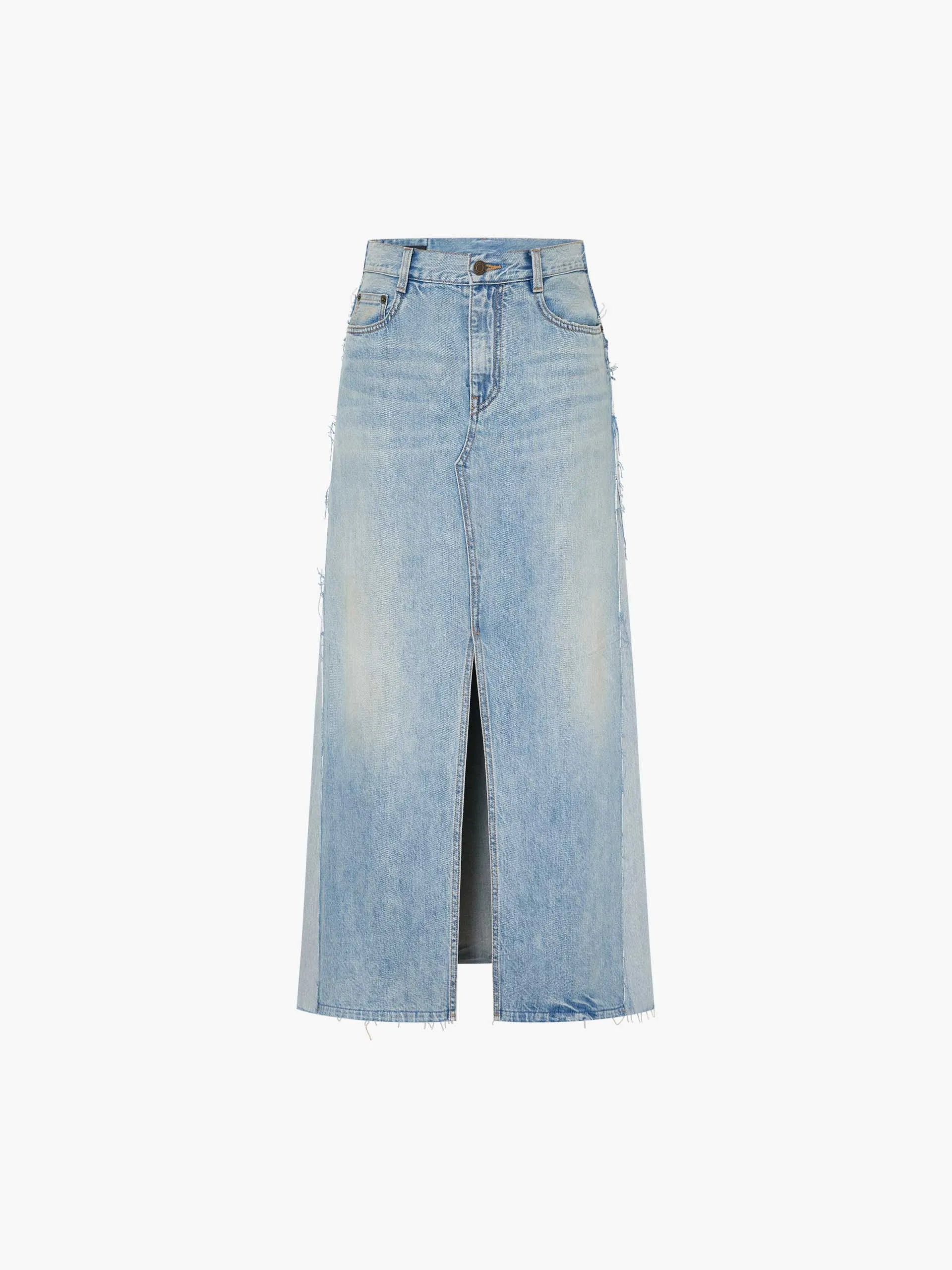 Paneled Detail Maxi Denim Skirt sold by Mo&Co product image thumbnail 5