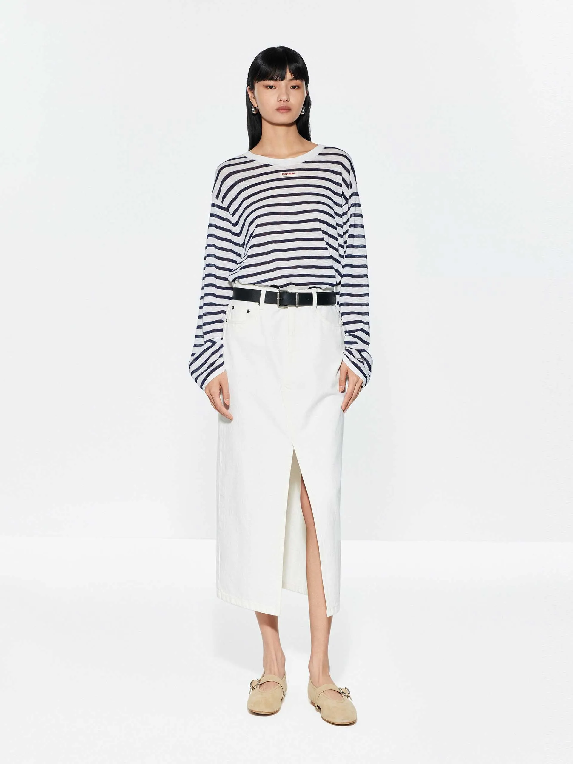 Long Sleeves Striped Sweater sold by Mo&Co product image thumbnail 2