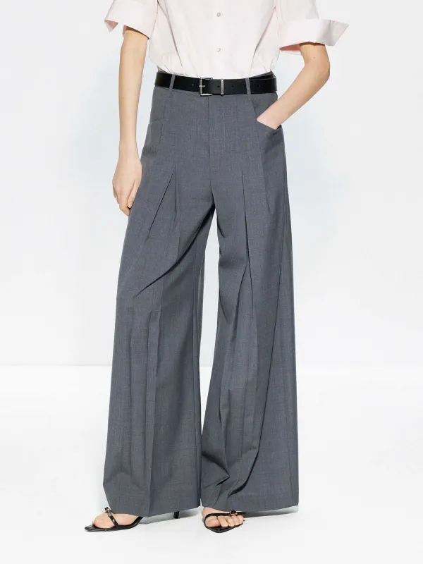 Pleated Detail Wide Leg Pants sold by Mo&Co