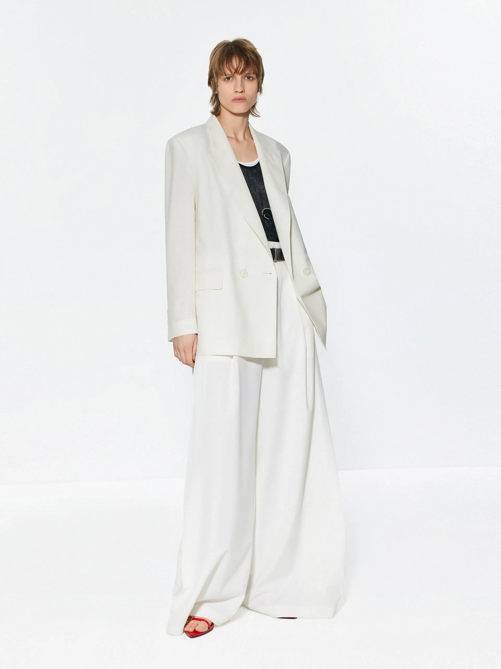 Wool Blend Wide Leg Pants sold by Mo&Co product image thumbnail 2