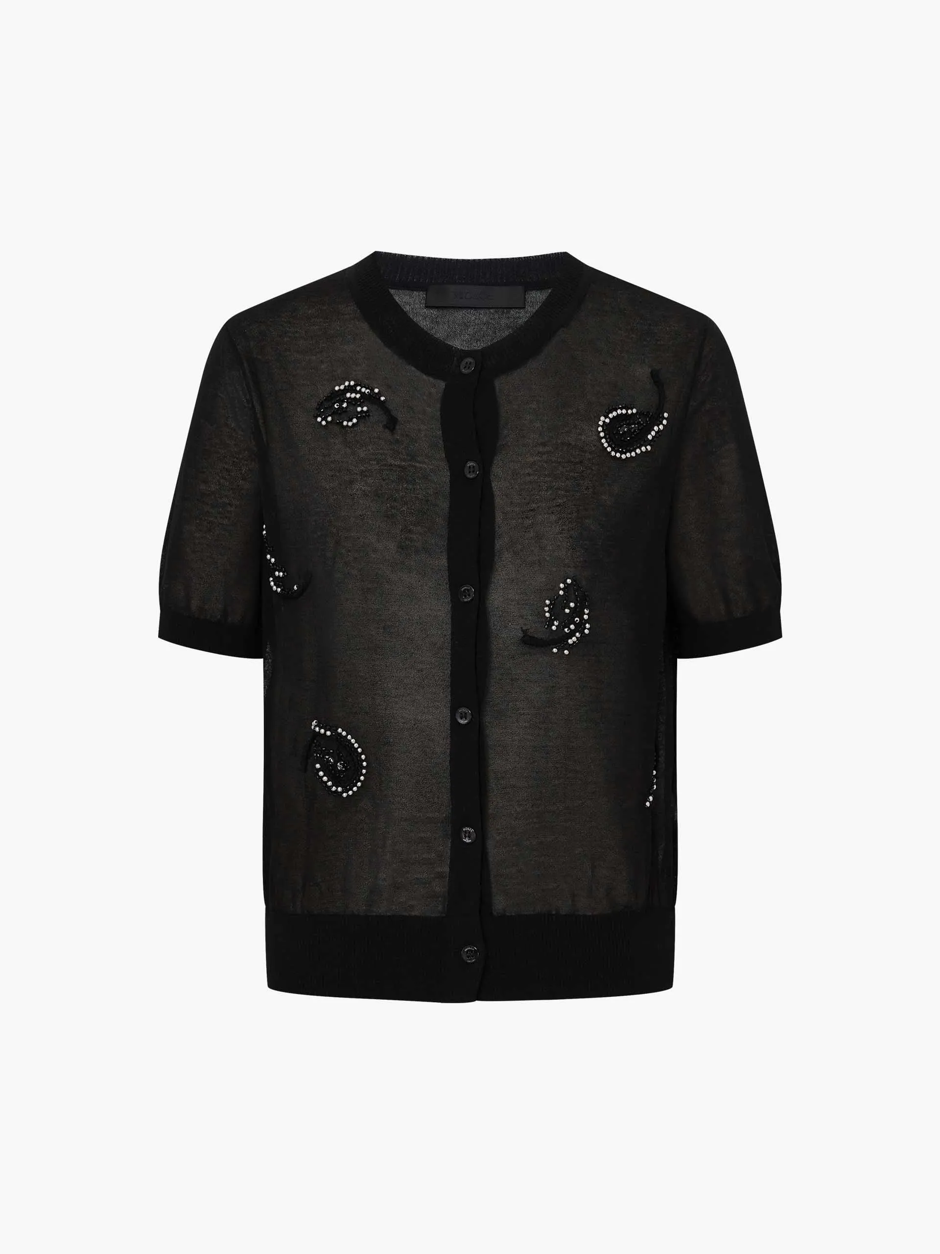 Front Embroidery Knitted Cardigan sold by Mo&Co product image thumbnail 5