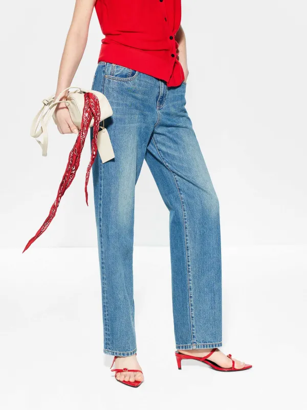 Blue Straight Ankle Jeans sold by Mo&Co