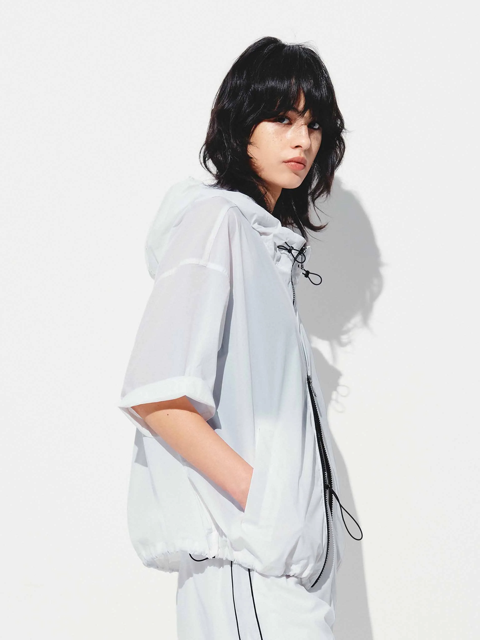 Drawstring Hem Hooded Coat sold by Mo&Co product image thumbnail 4