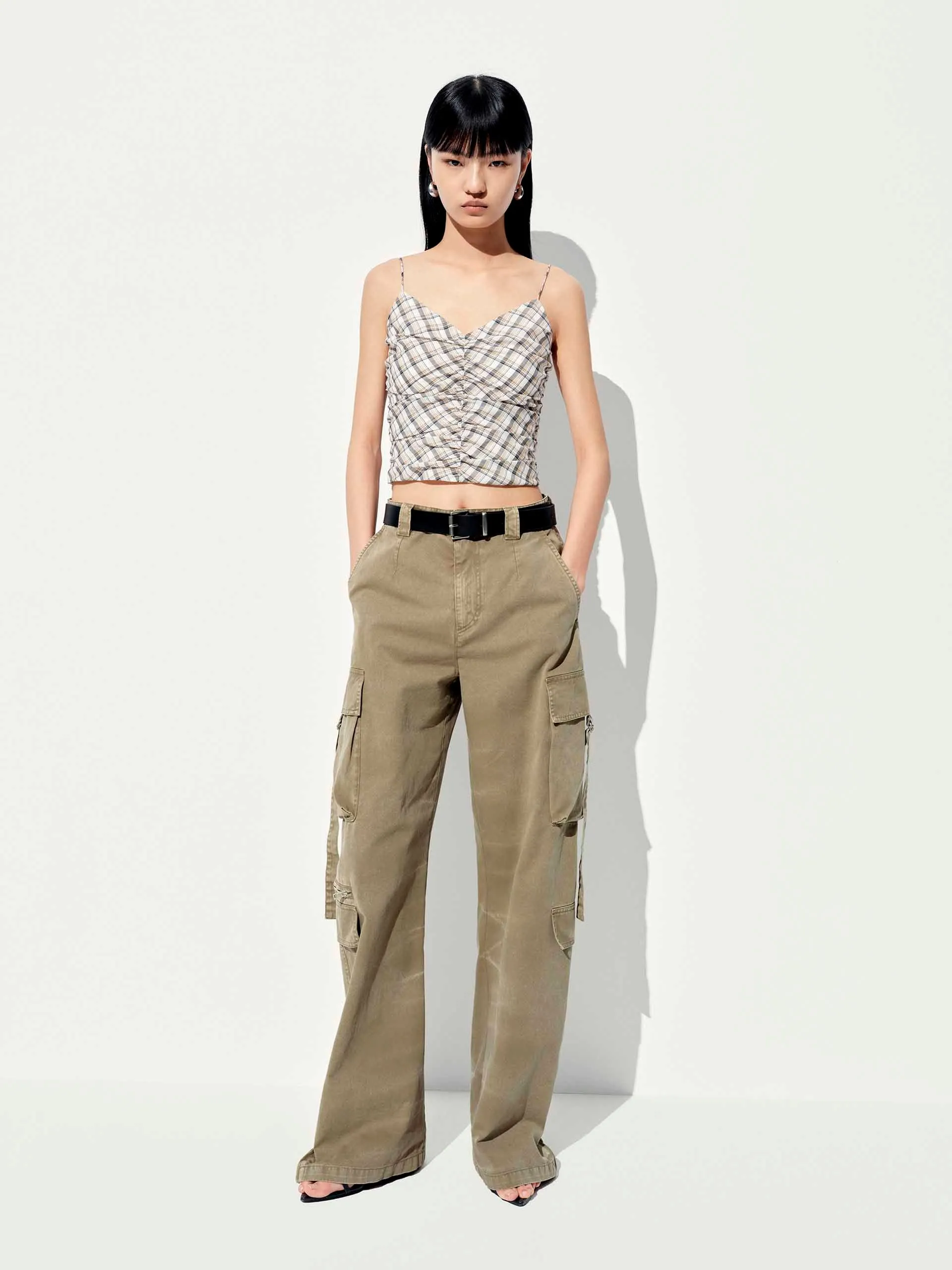 Checked V-neck Cami Top sold by Mo&Co product image thumbnail 2