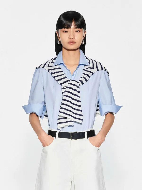 Pure Color Cotton Shirt sold by Mo&Co