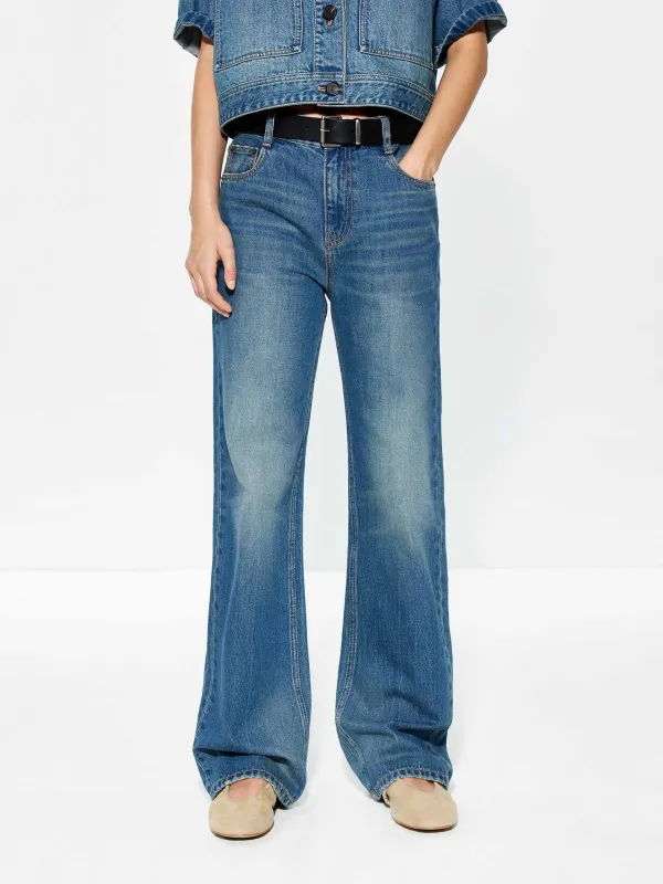 Relaxed Straight Leg Jeans sold by Mo&Co