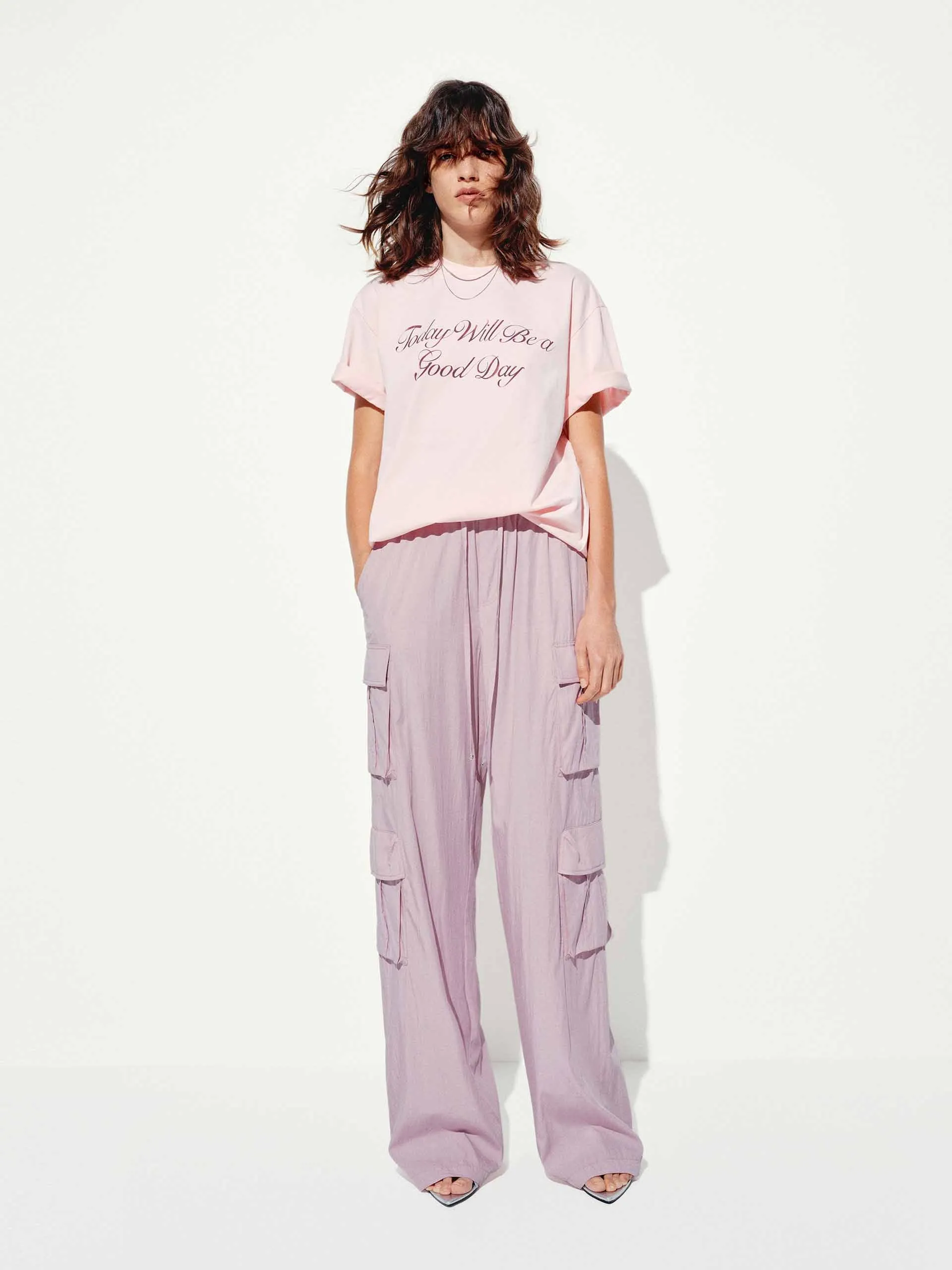 Letter Print Round Neck T-shirt sold by Mo&Co product image thumbnail 2