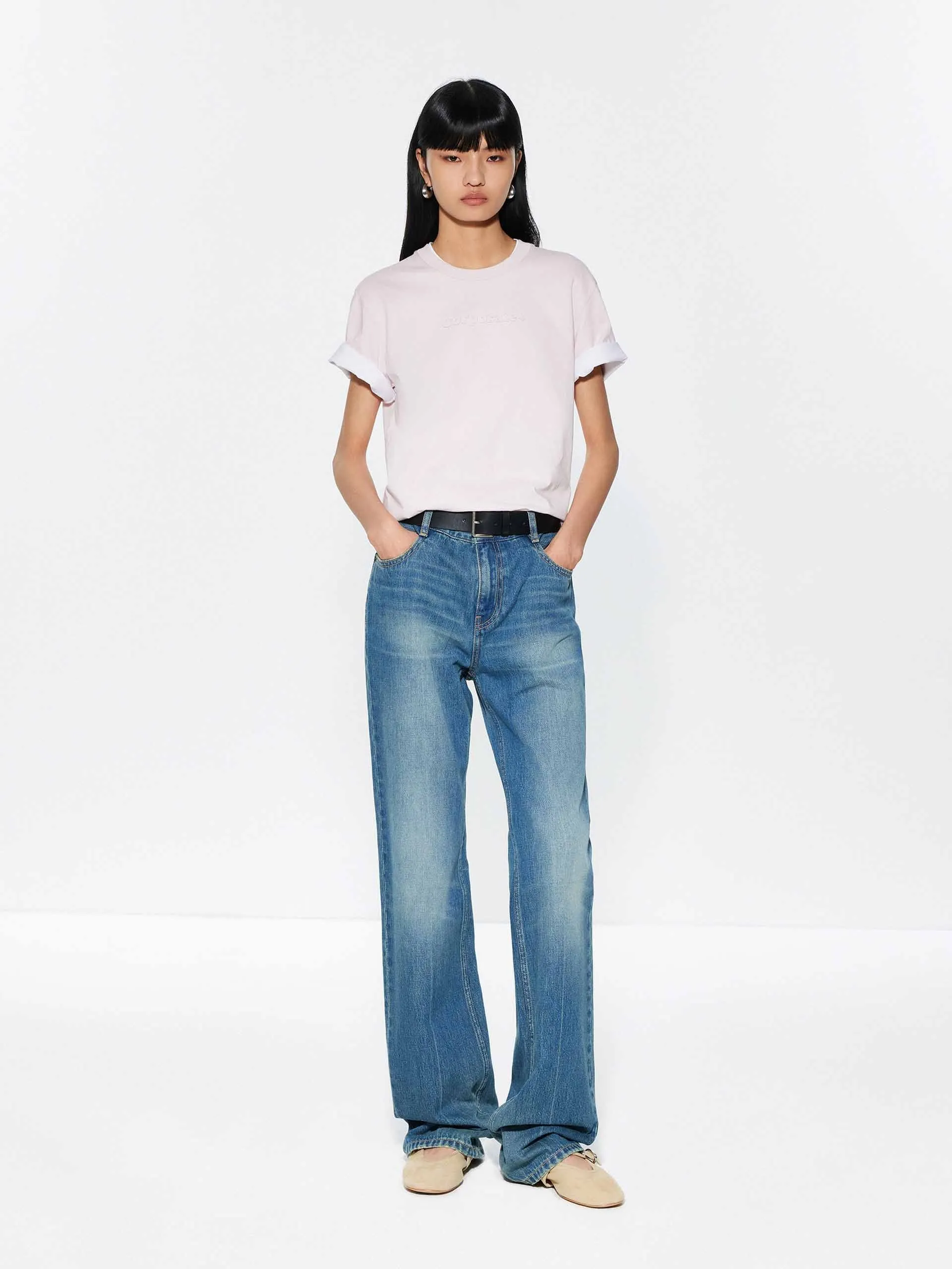 Front Letter Round Neck T-shirt sold by Mo&Co product image thumbnail 2