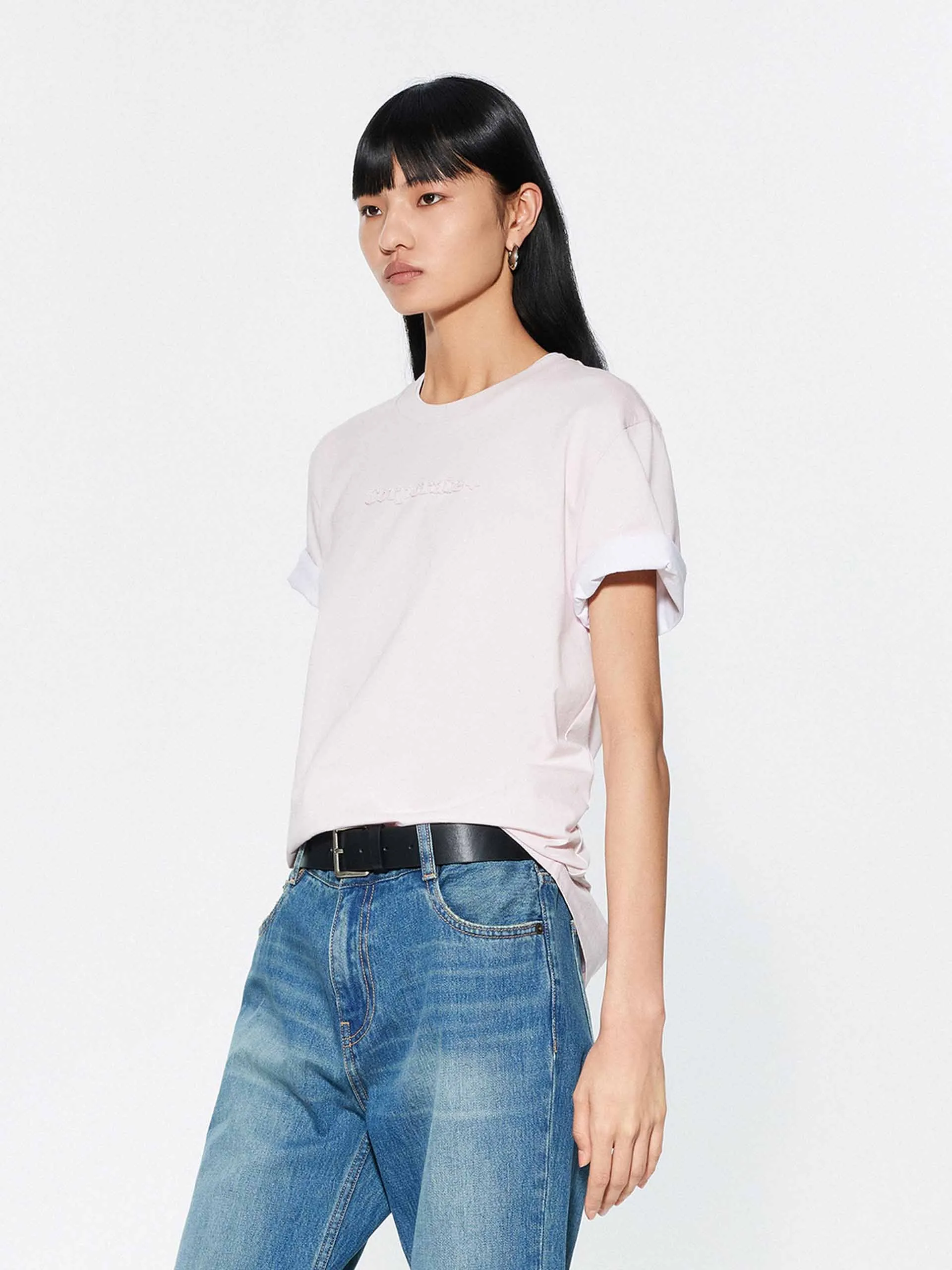 Front Letter Round Neck T-shirt sold by Mo&Co product image thumbnail 3