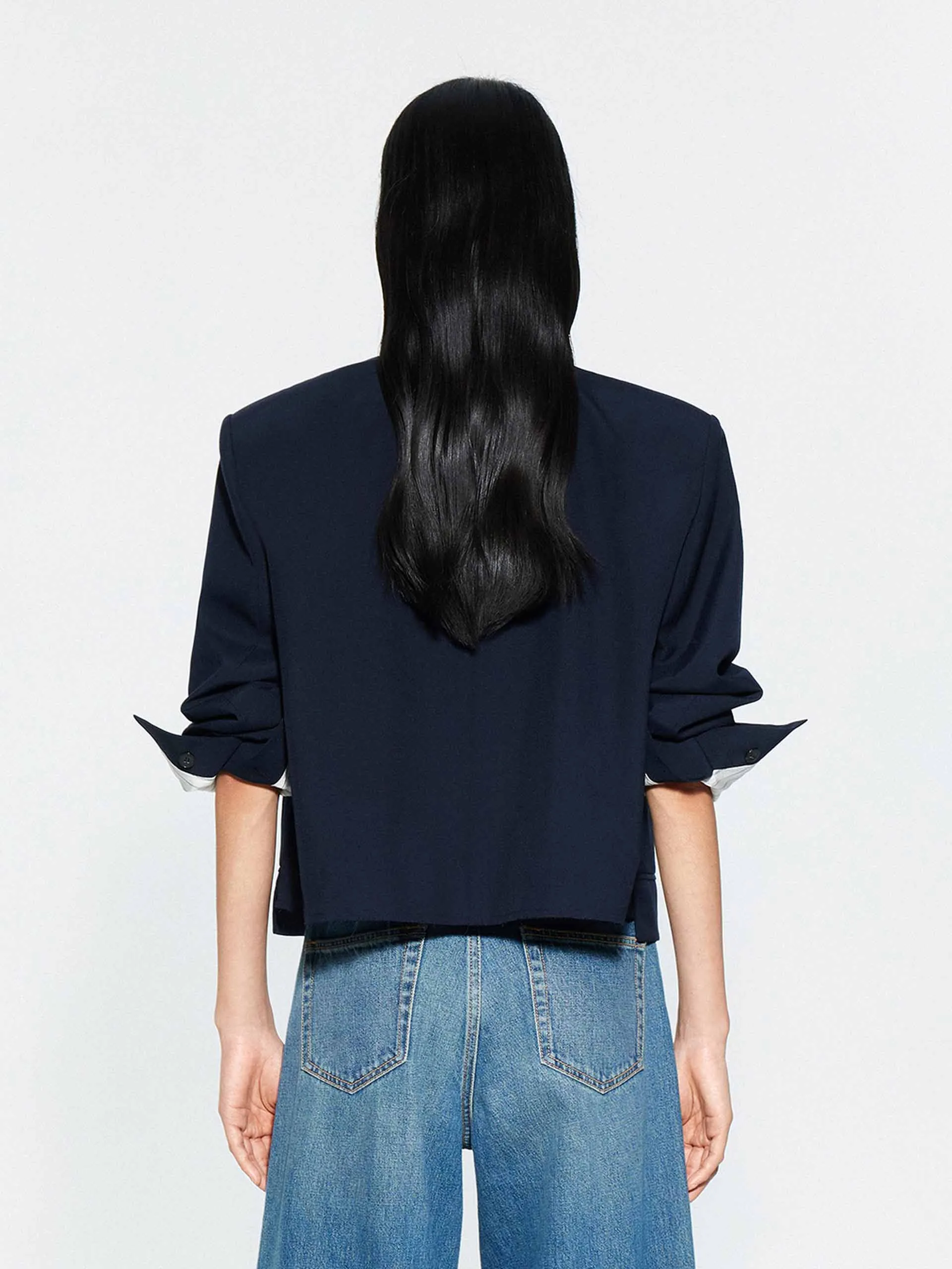 Cropped Collarless Blazer sold by Mo&Co product image thumbnail 3