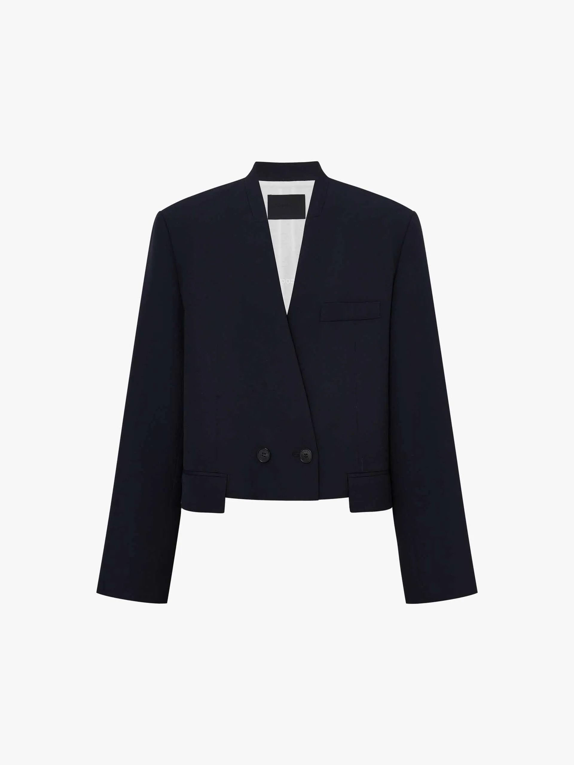 Cropped Collarless Blazer sold by Mo&Co product image thumbnail 5
