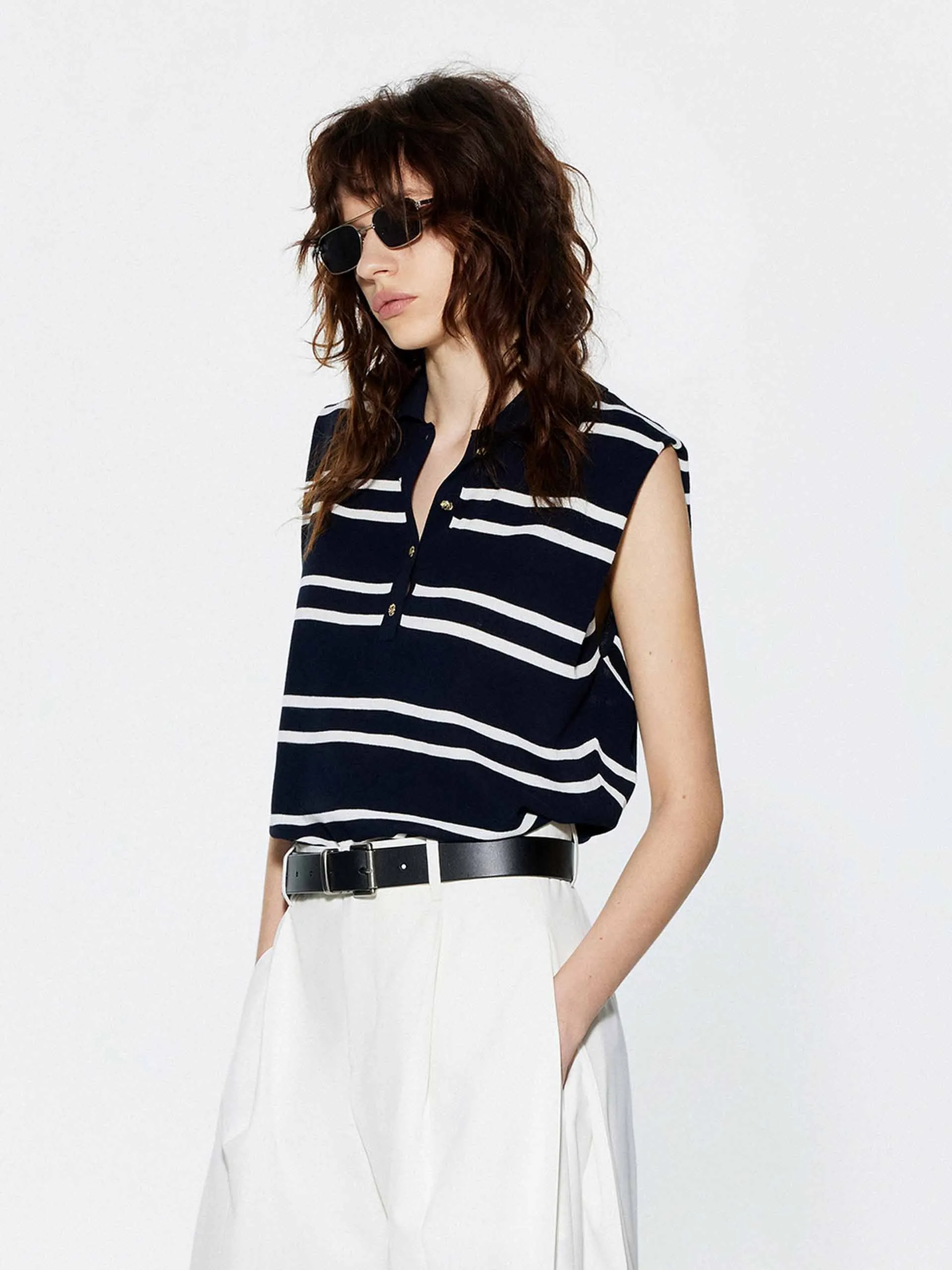 Striped Sleeveless Knitted Top sold by Mo&Co product image thumbnail 3