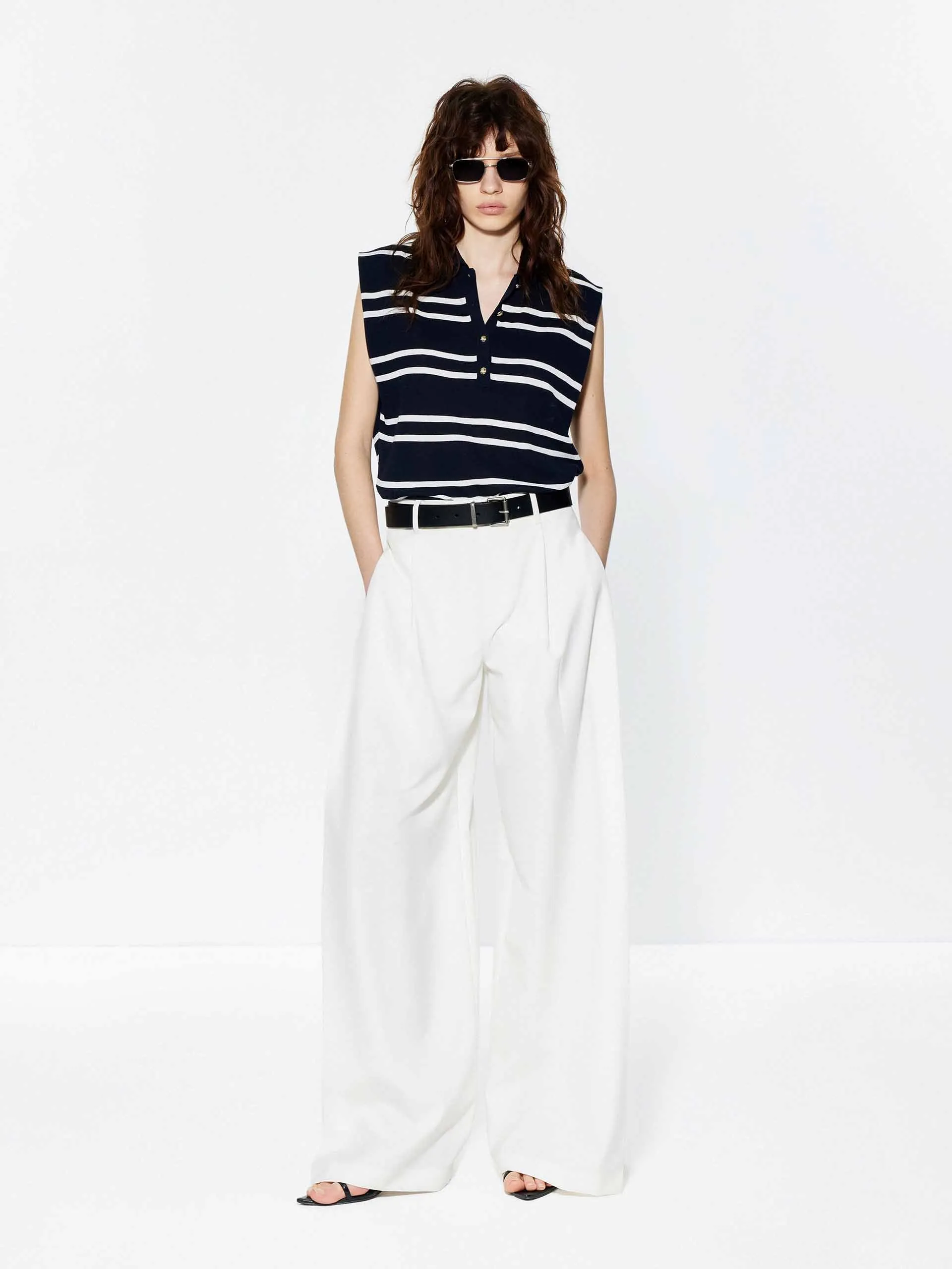 Striped Sleeveless Knitted Top sold by Mo&Co product image thumbnail 2