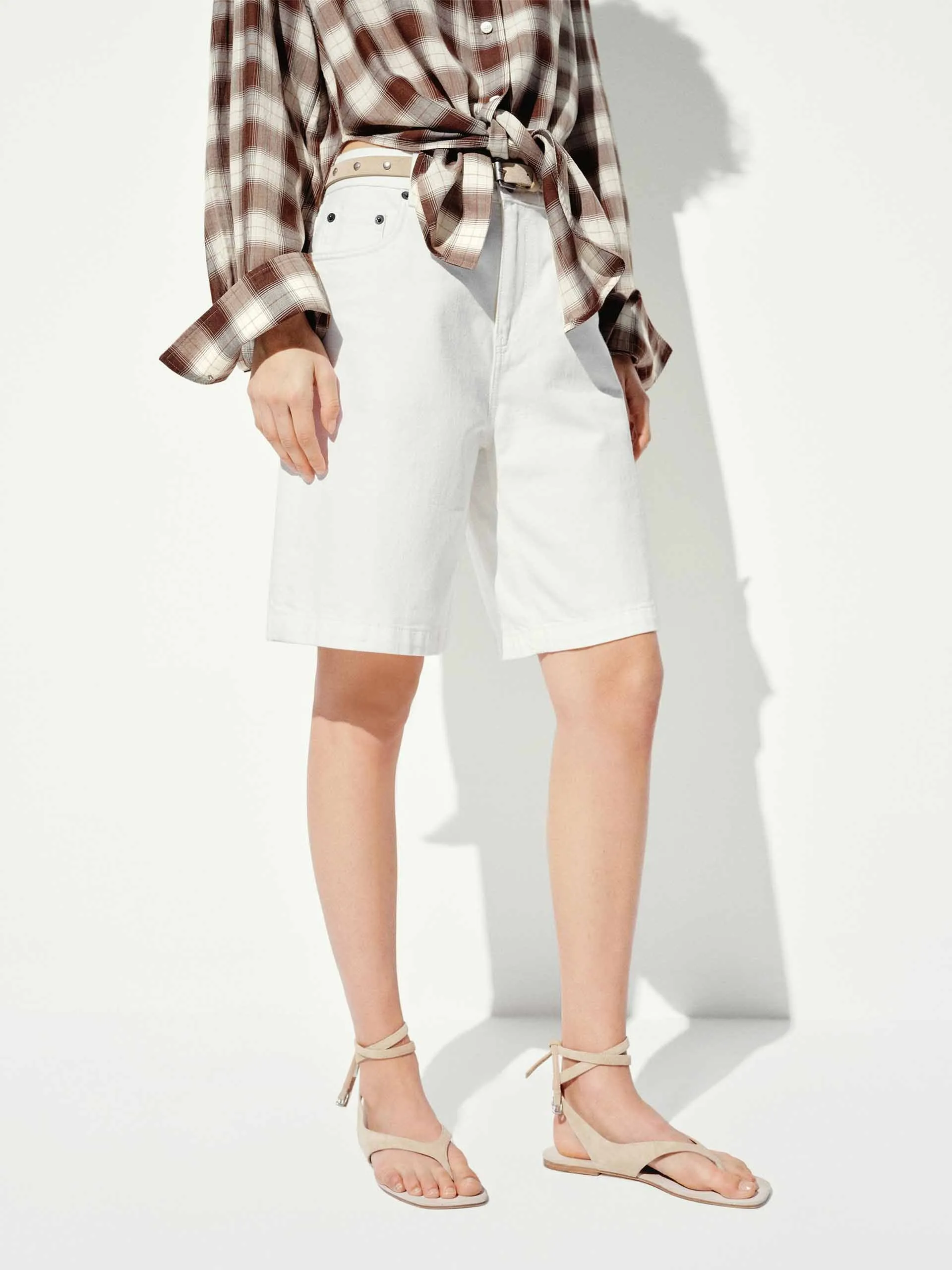 Cotton Straight Loose Shorts sold by Mo&Co product image thumbnail 3