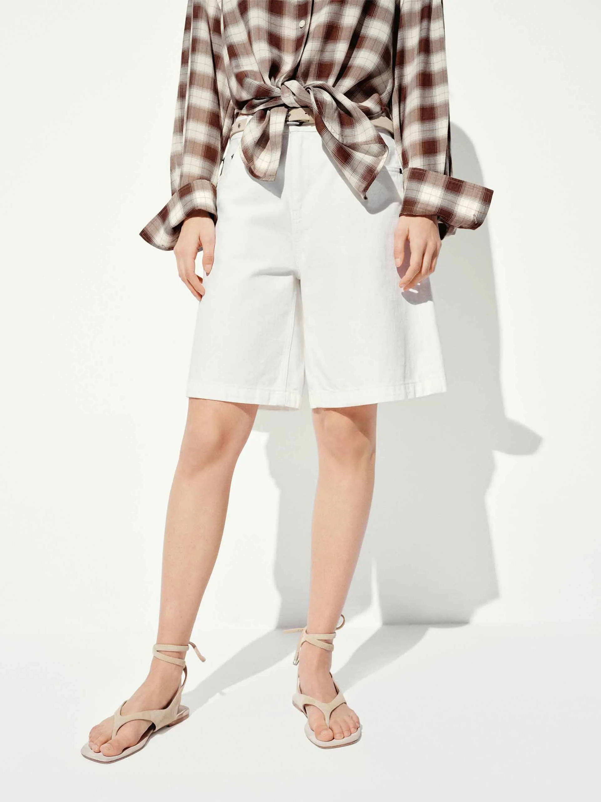 Cotton Straight Loose Shorts sold by Mo&Co