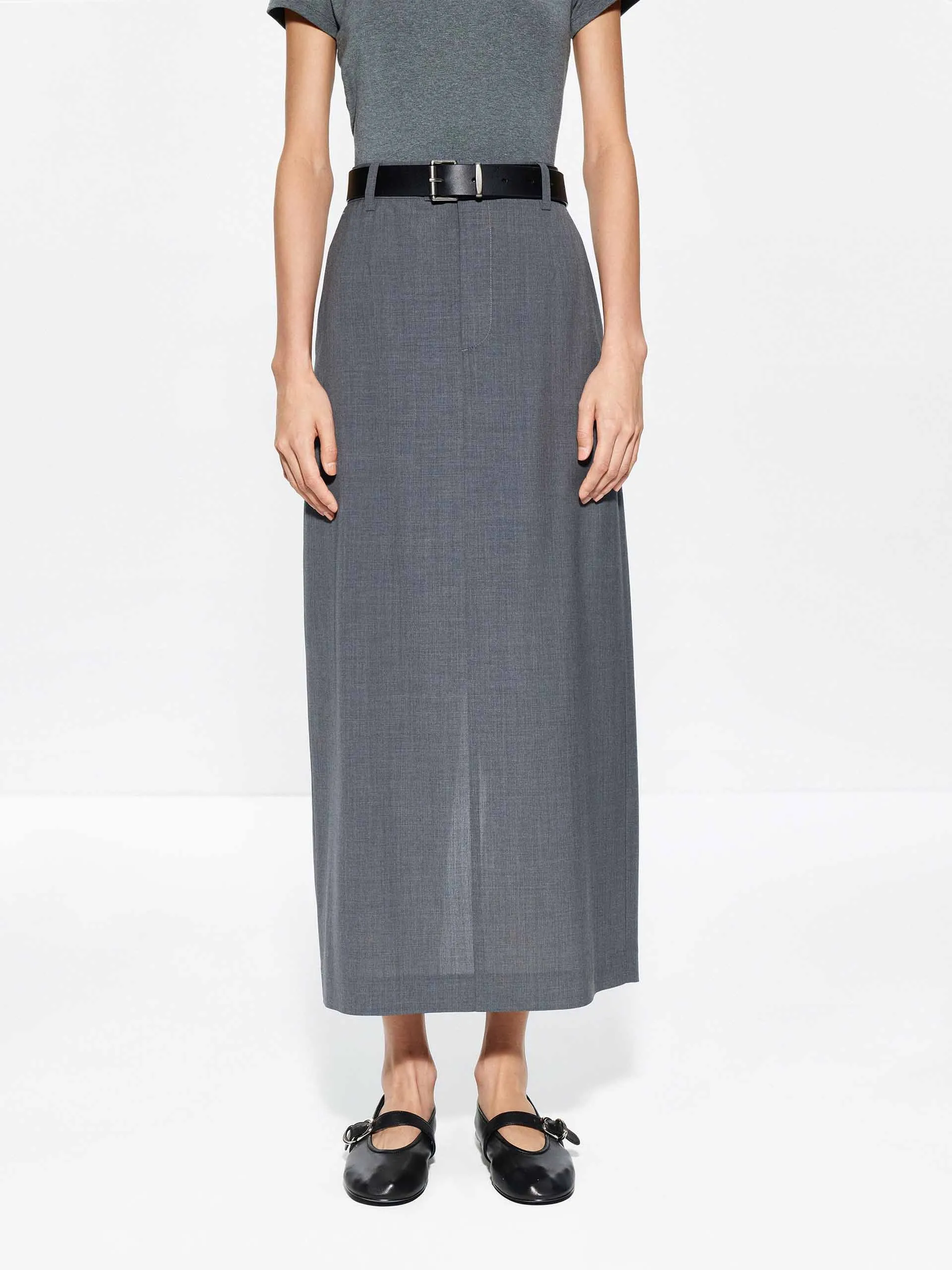Straight Cut Back Slit Skirt sold by Mo&Co