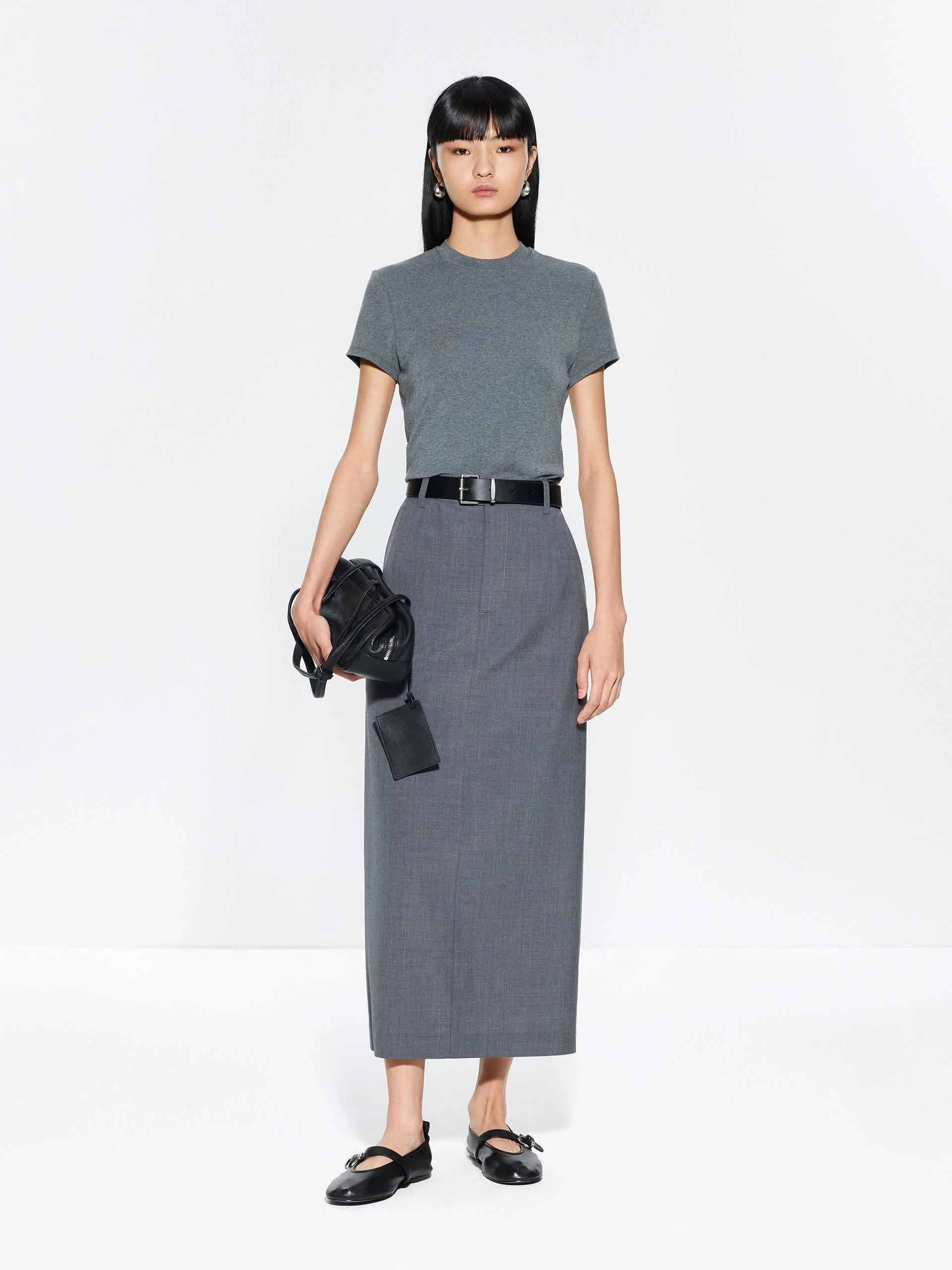 Straight Cut Back Slit Skirt sold by Mo&Co product image thumbnail 2