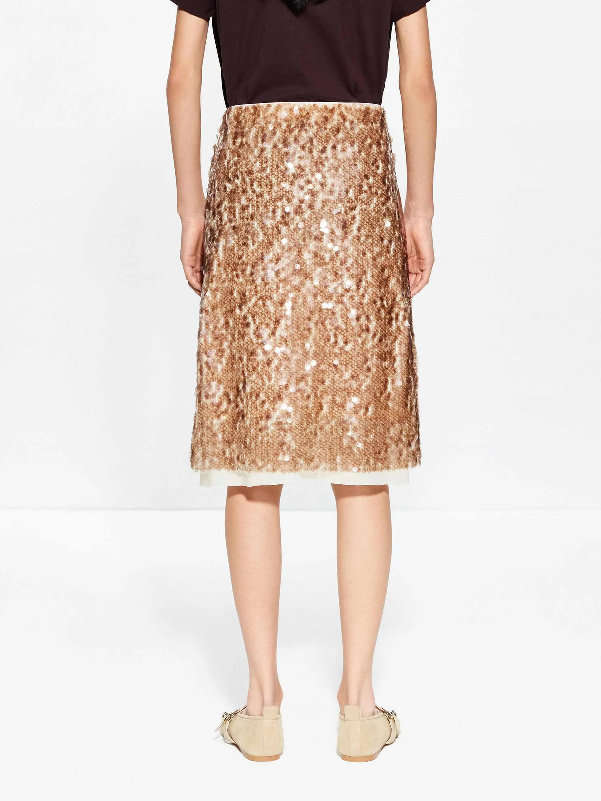 Sequin Layered Straight Skirt sold by Mo&Co product image thumbnail 3