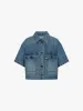 Cropped Pockets Denim Jacket sold by Mo&Co