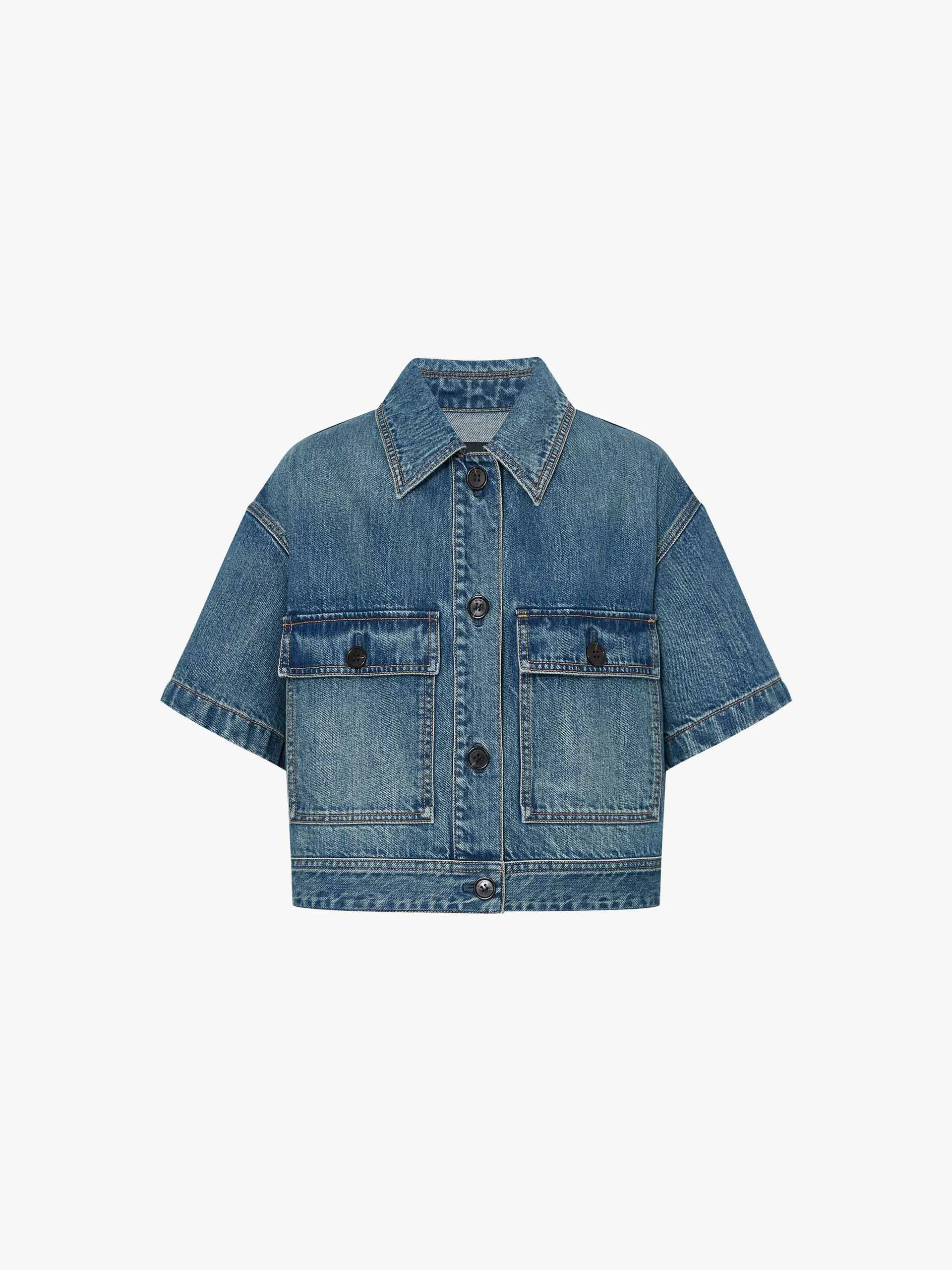 Cropped Pockets Denim Jacket sold by Mo&Co product image thumbnail 5