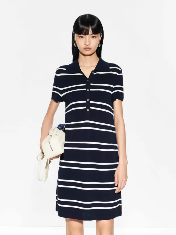 Striped Short Sleeves Dress sold by Mo&Co