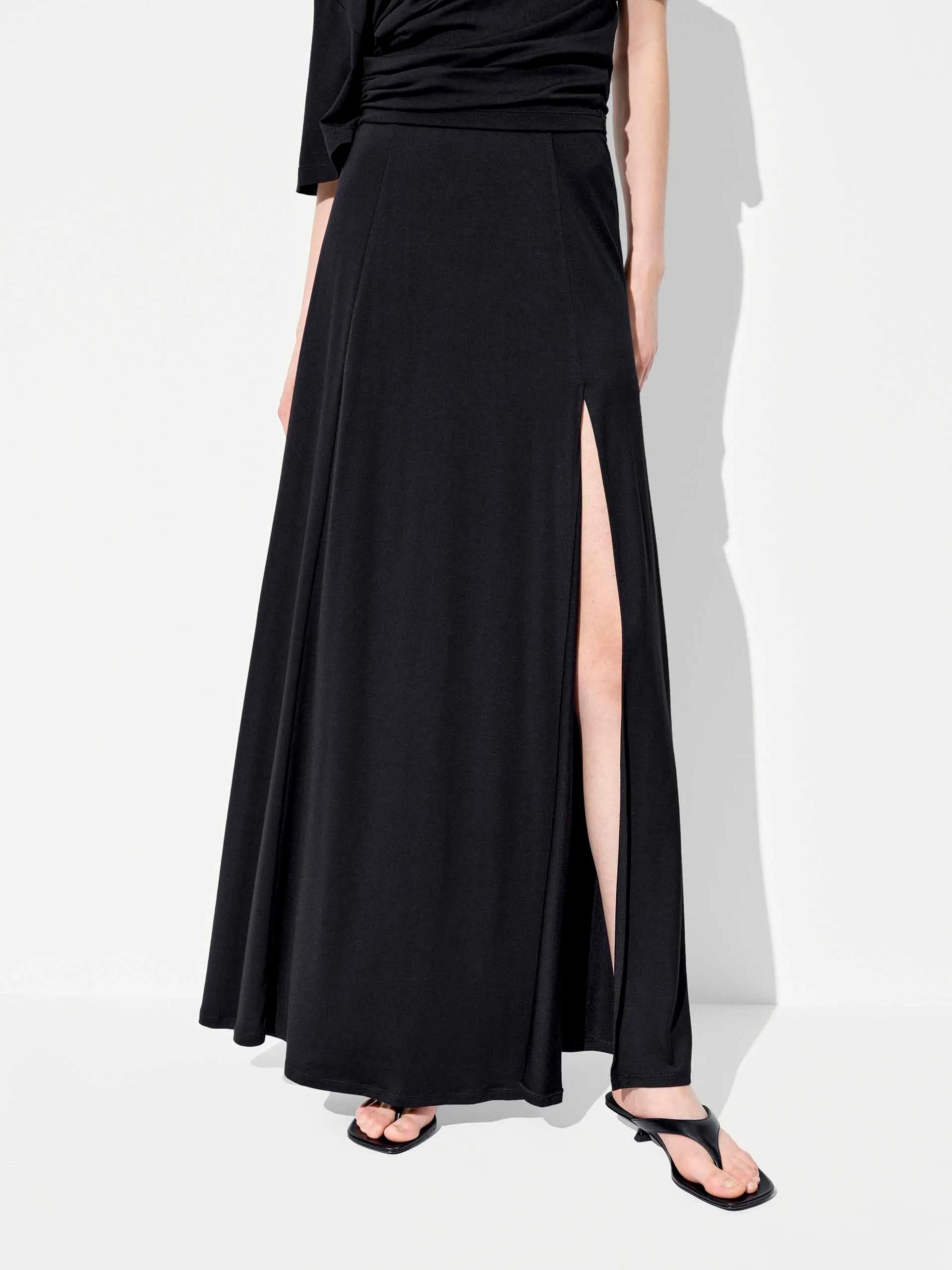 A-line Side Slit Maxi Skirt sold by Mo&Co