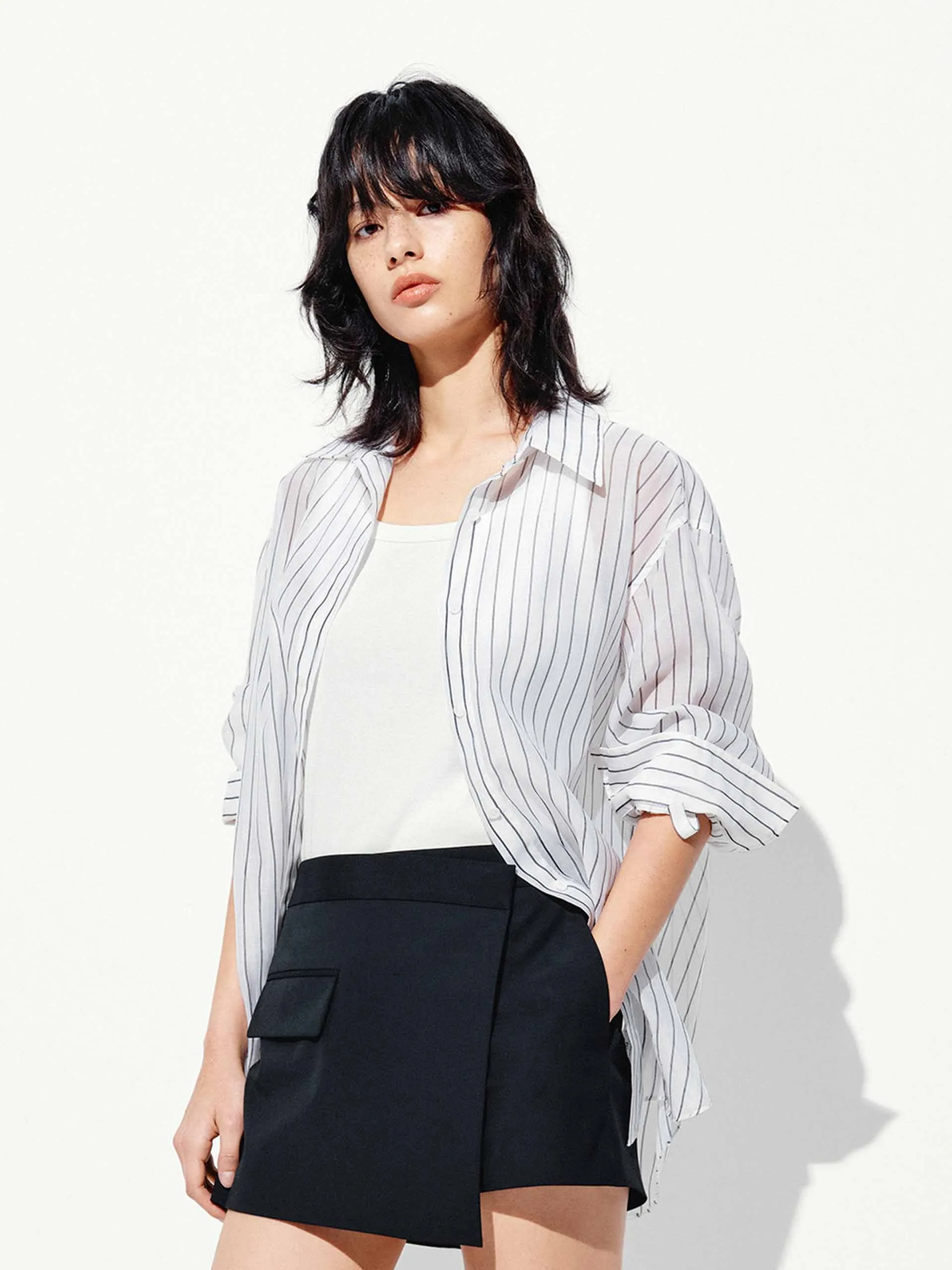 Silk Blend Striped Shirt sold by Mo&Co product image thumbnail 3