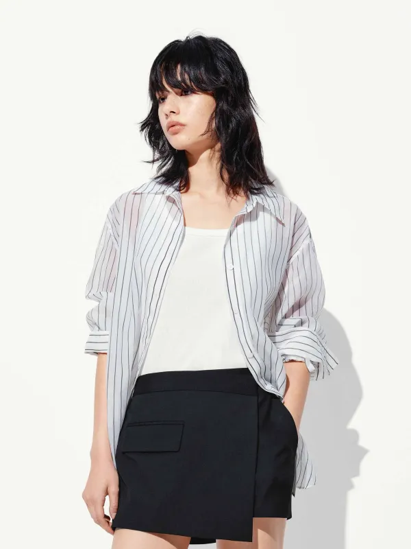 Silk Blend Striped Shirt sold by Mo&Co