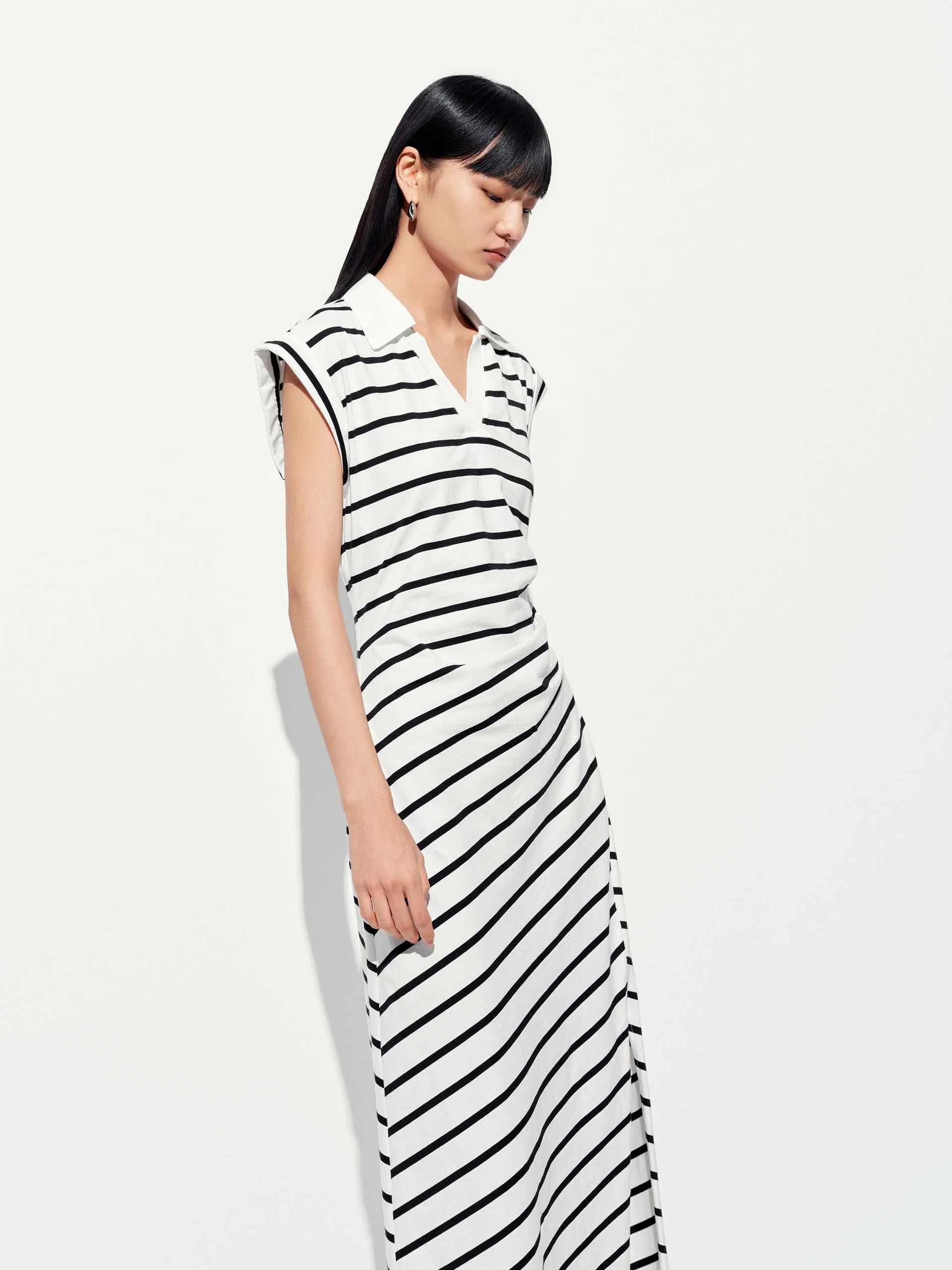 Sleeveless Striped Midi Dress sold by Mo&Co product image thumbnail 5