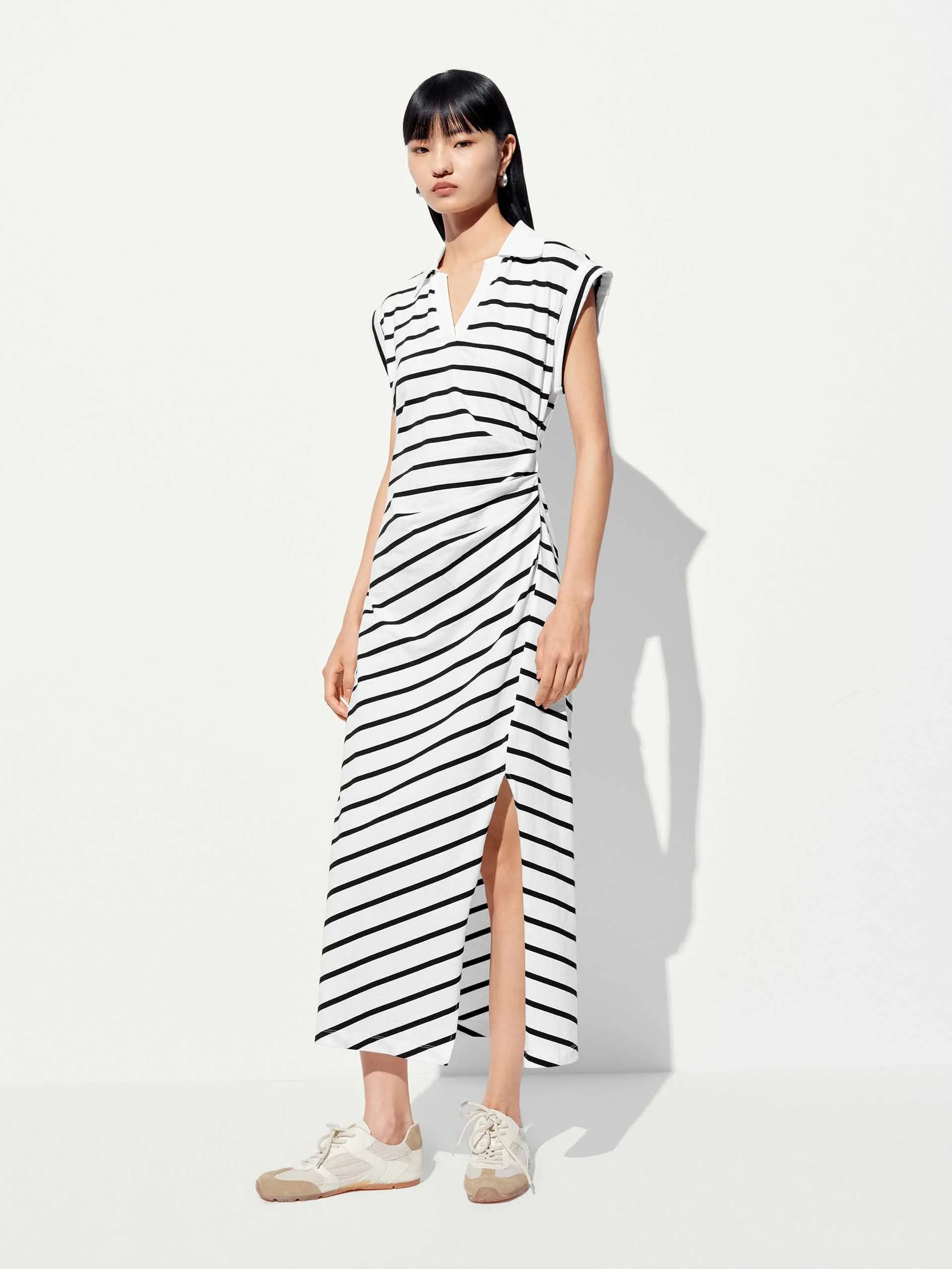 Sleeveless Striped Midi Dress sold by Mo&Co product image thumbnail 2