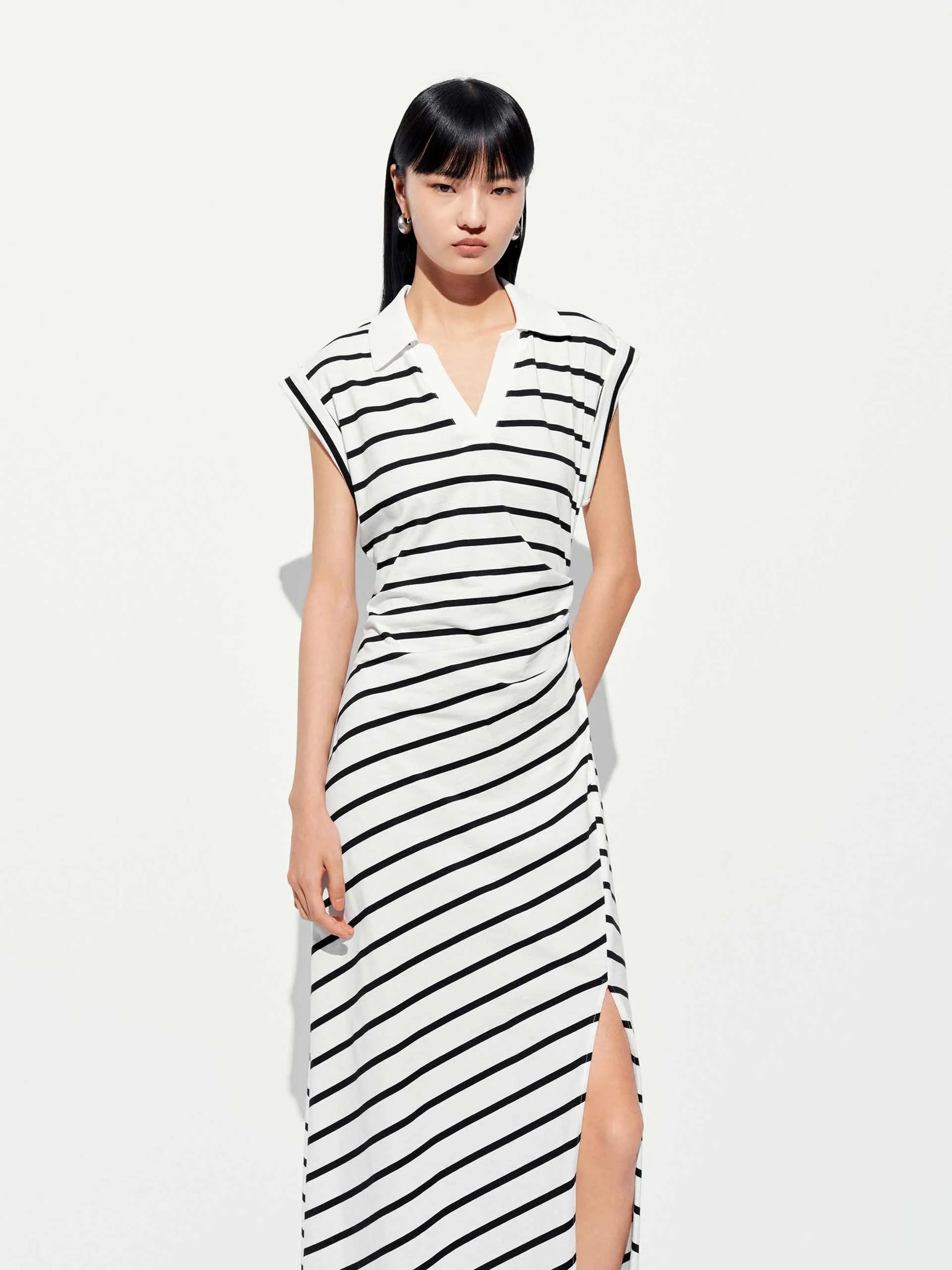 Sleeveless Striped Midi Dress sold by Mo&Co product image thumbnail 4