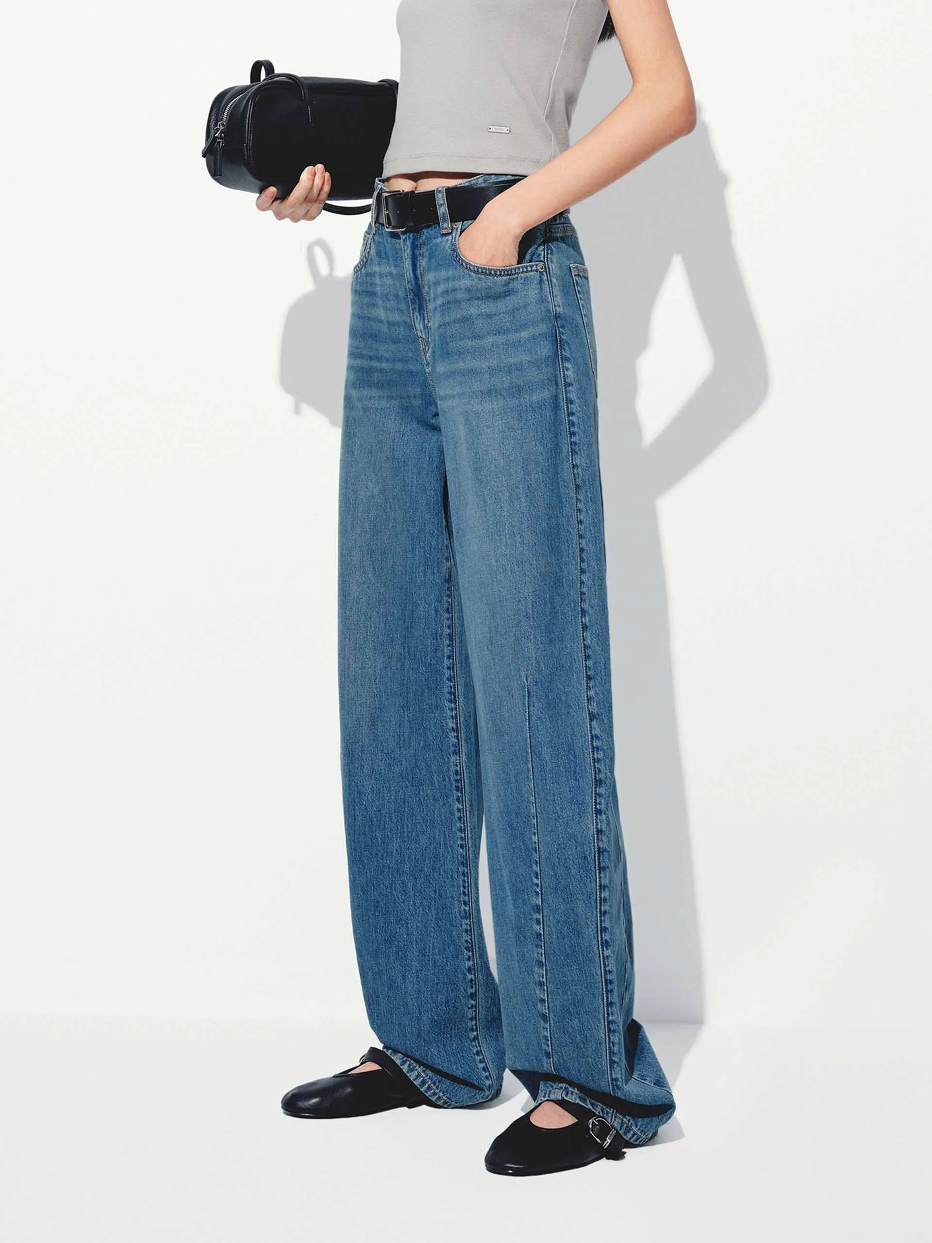 Cotton Blend Barrel Leg Jeans sold by Mo&Co product image thumbnail 3