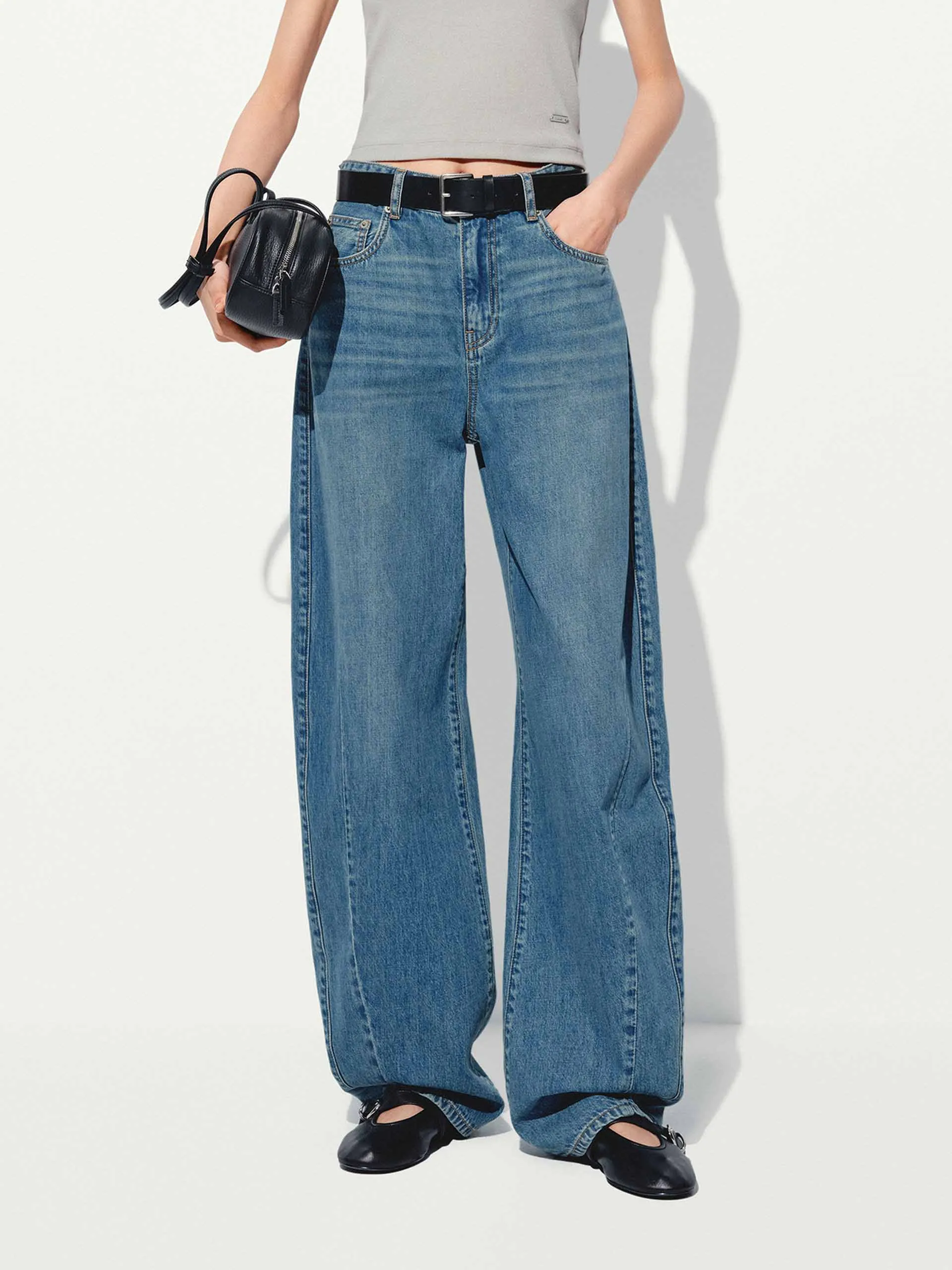 Cotton Blend Barrel Leg Jeans sold by Mo&Co product image thumbnail 5