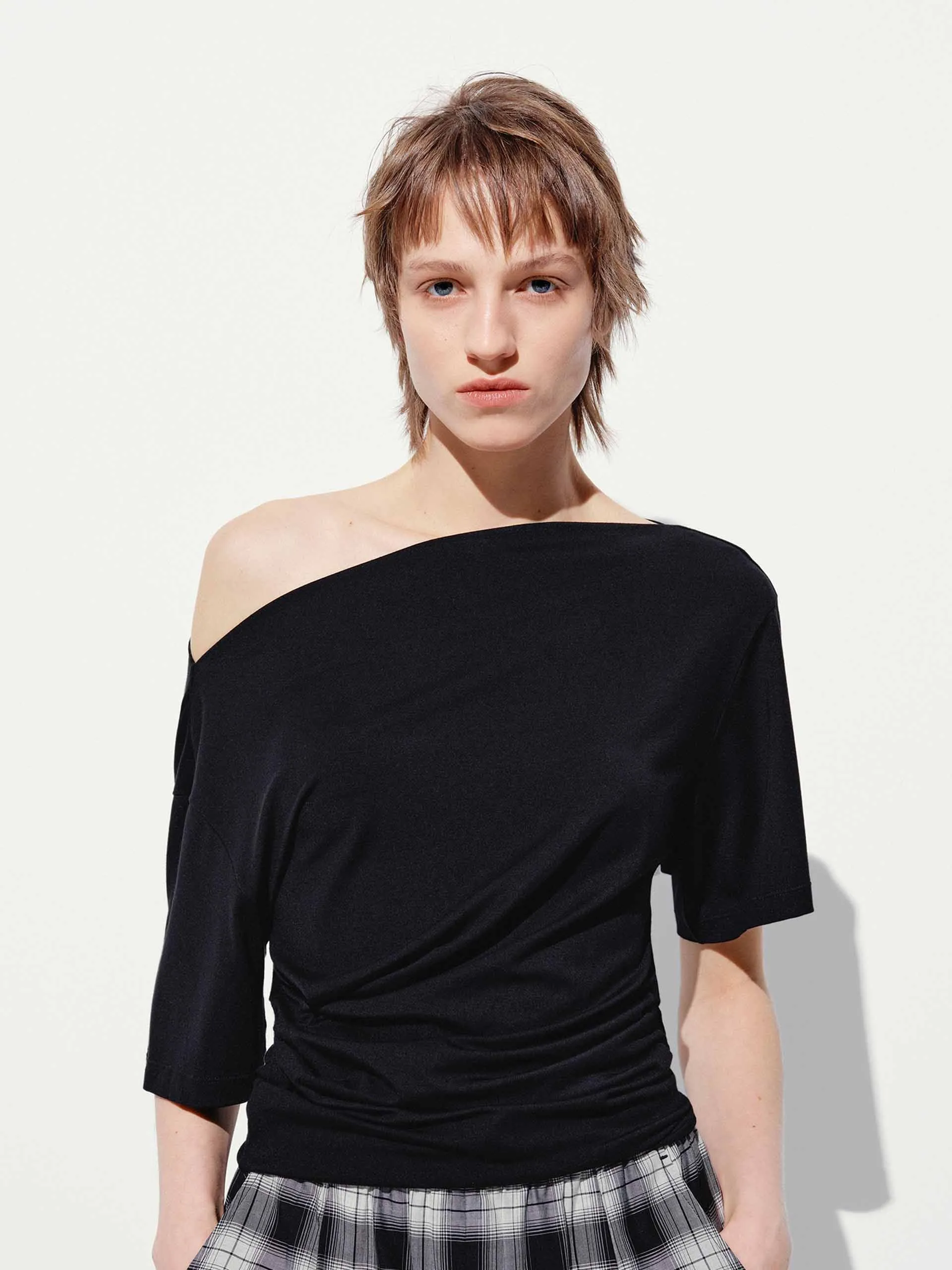 One Shoulder Short Length Blouse sold by Mo&Co