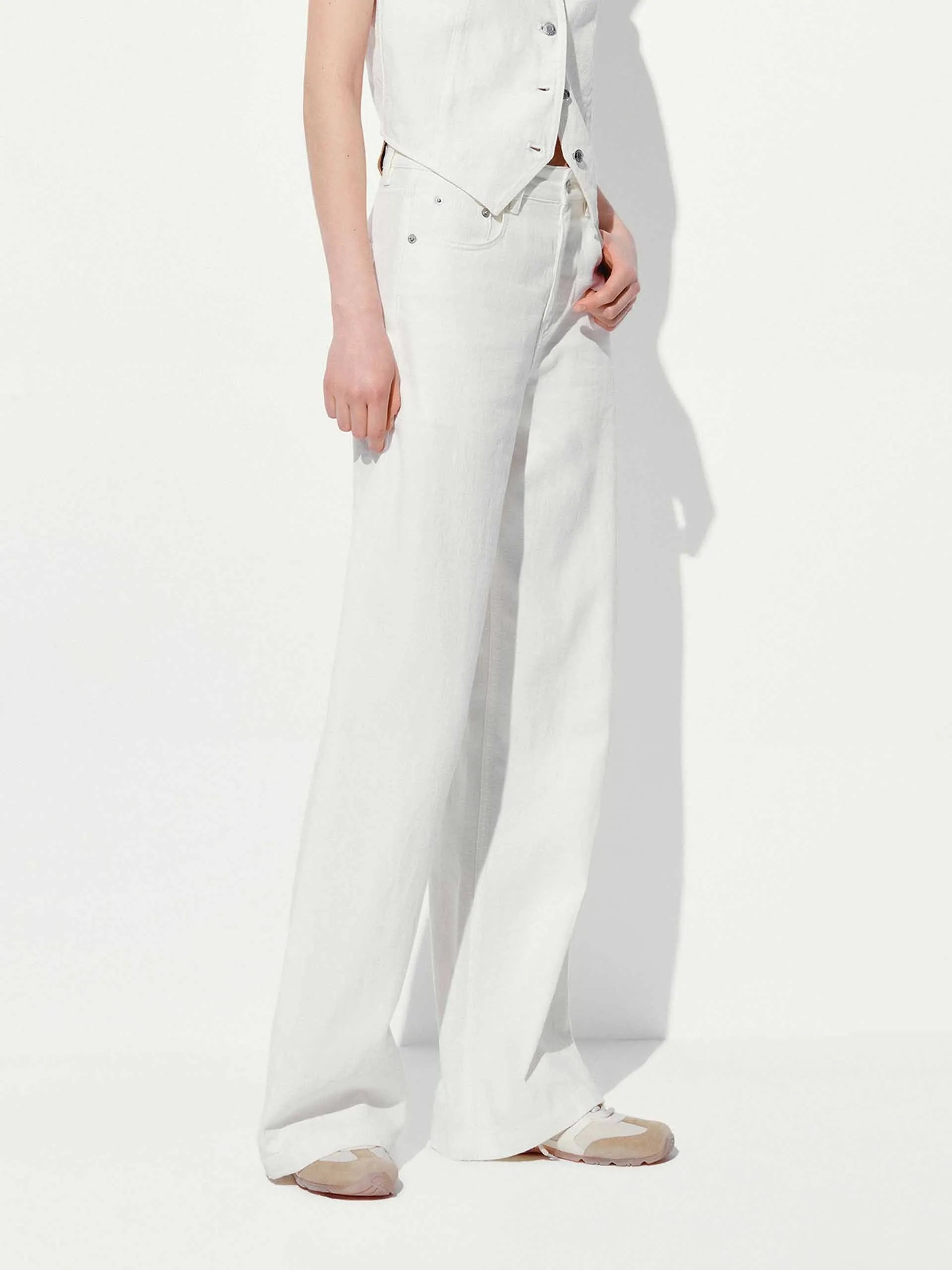 Cotton Linen Straight Jeans sold by Mo&Co product image thumbnail 5