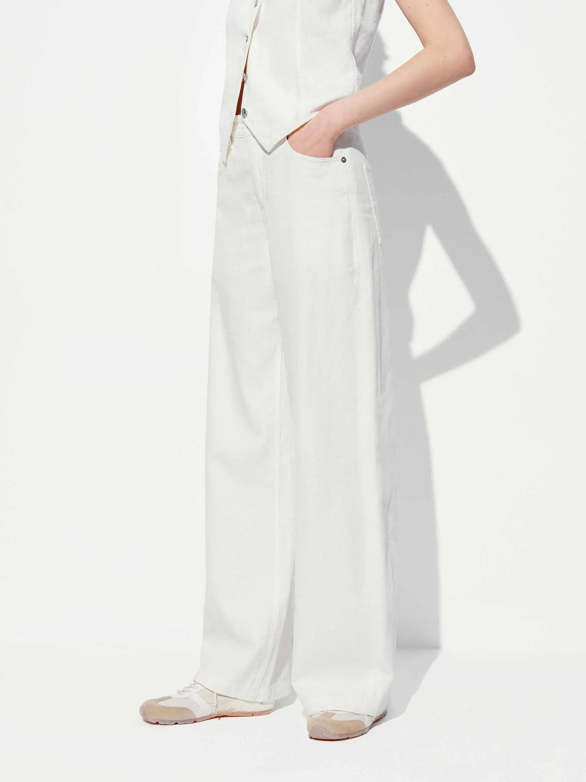 Cotton Linen Straight Jeans sold by Mo&Co product image thumbnail 3