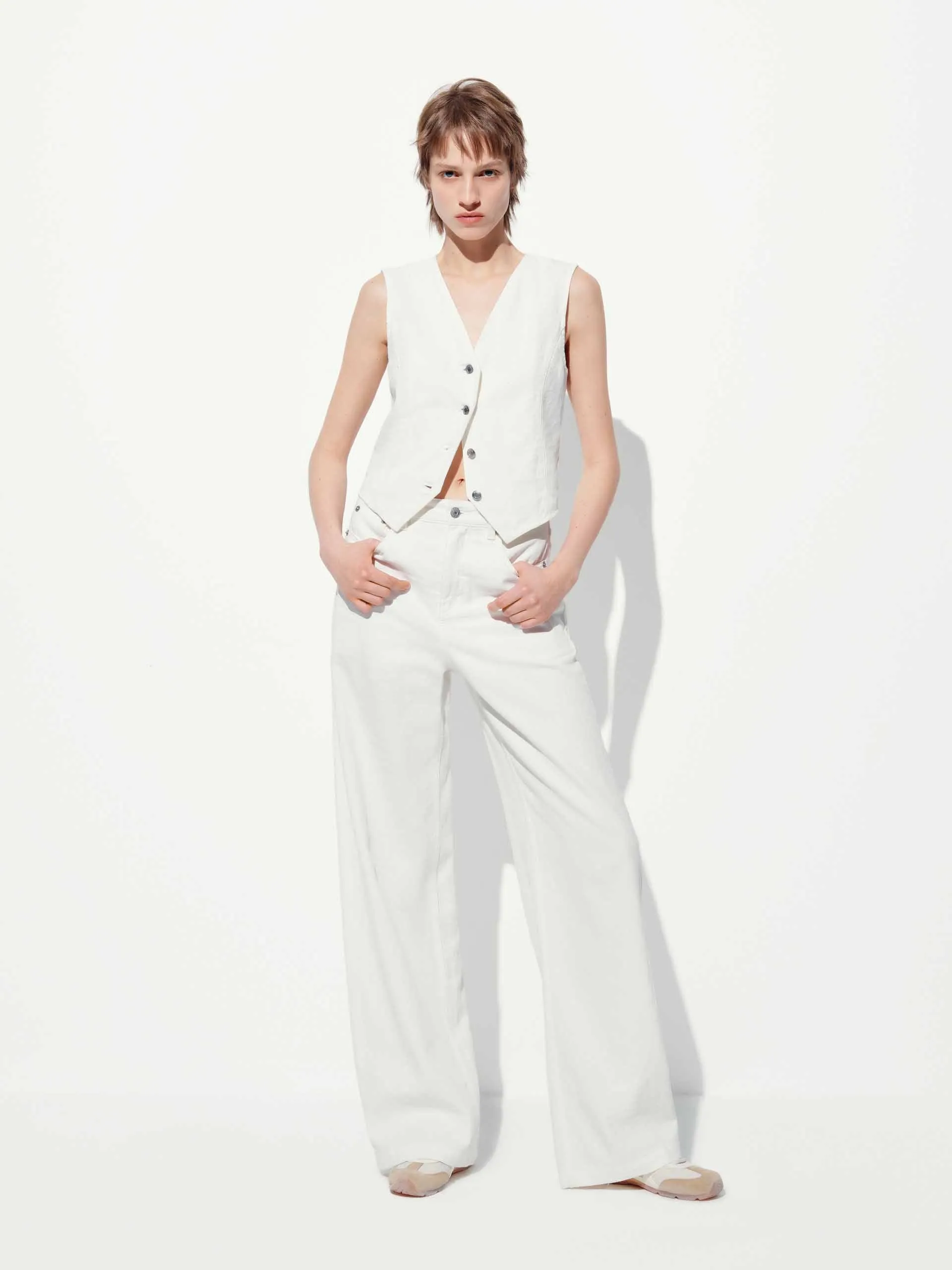 Cotton Linen Straight Jeans sold by Mo&Co product image thumbnail 2