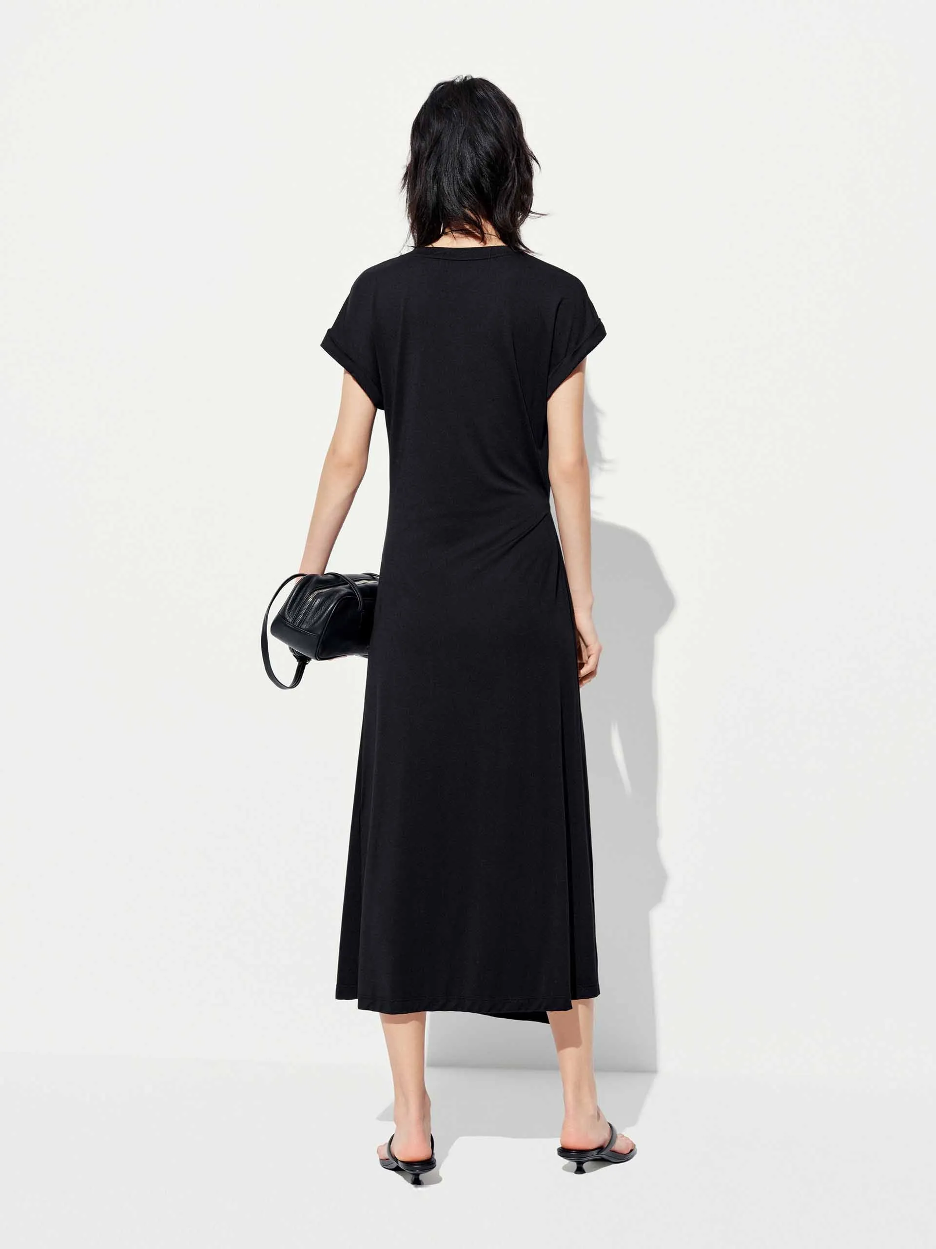 Side Slit Pleated Midi Dress sold by Mo&Co product image thumbnail 3