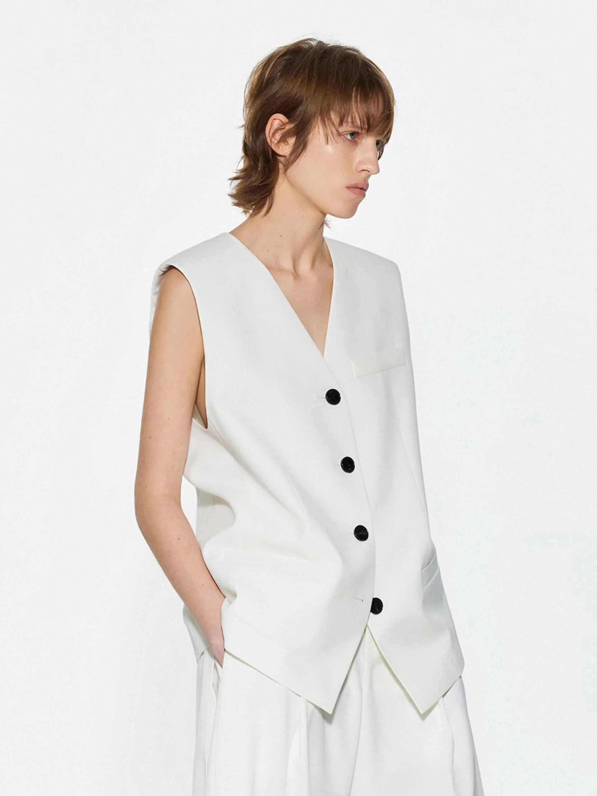 V-neck Sleeveless Waistcoat sold by Mo&Co product image thumbnail 3