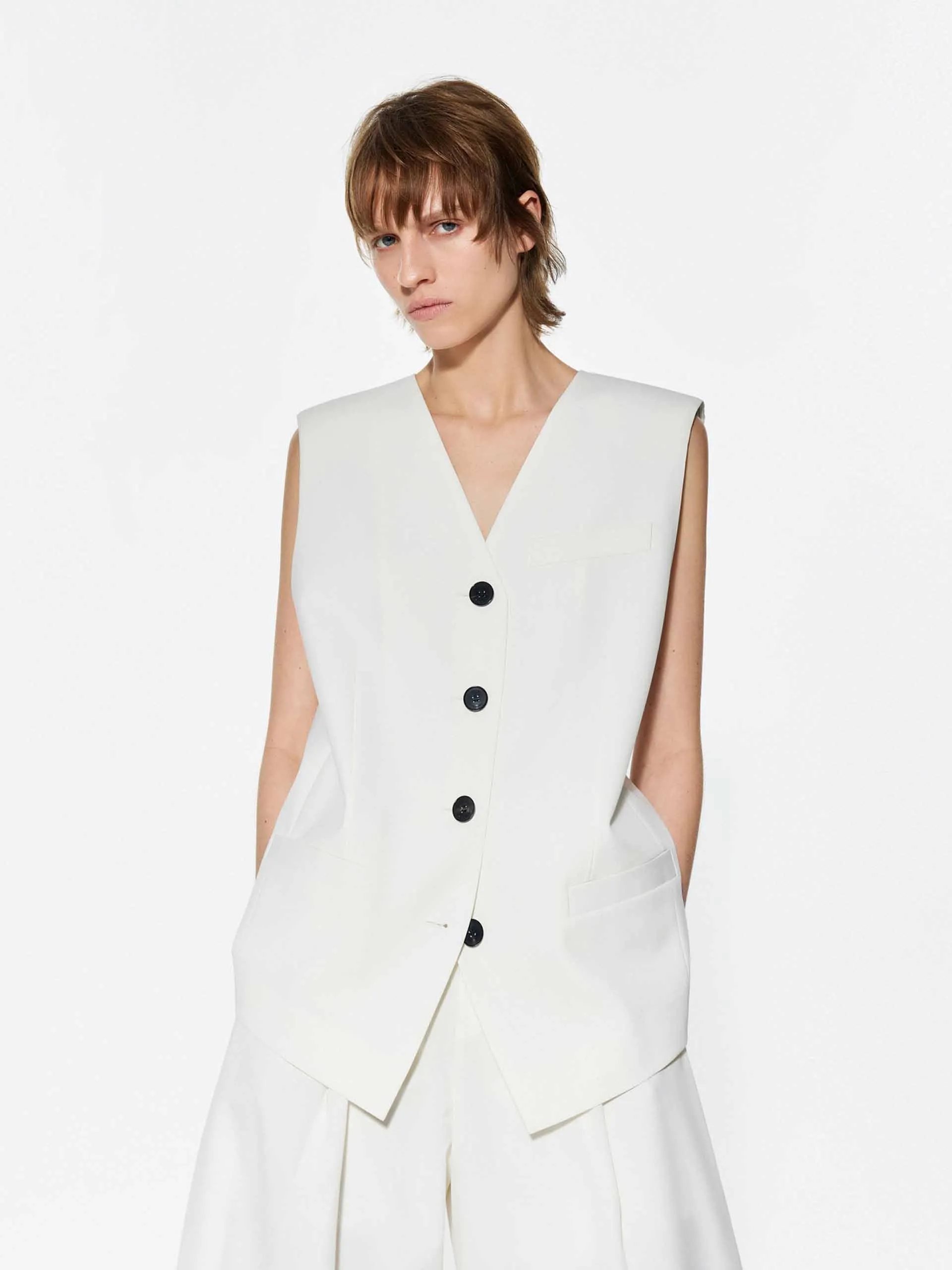 V-neck Sleeveless Waistcoat sold by Mo&Co