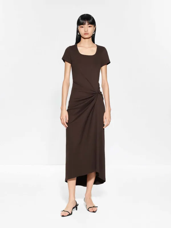 Square Collar Pleated Dress sold by Mo&Co