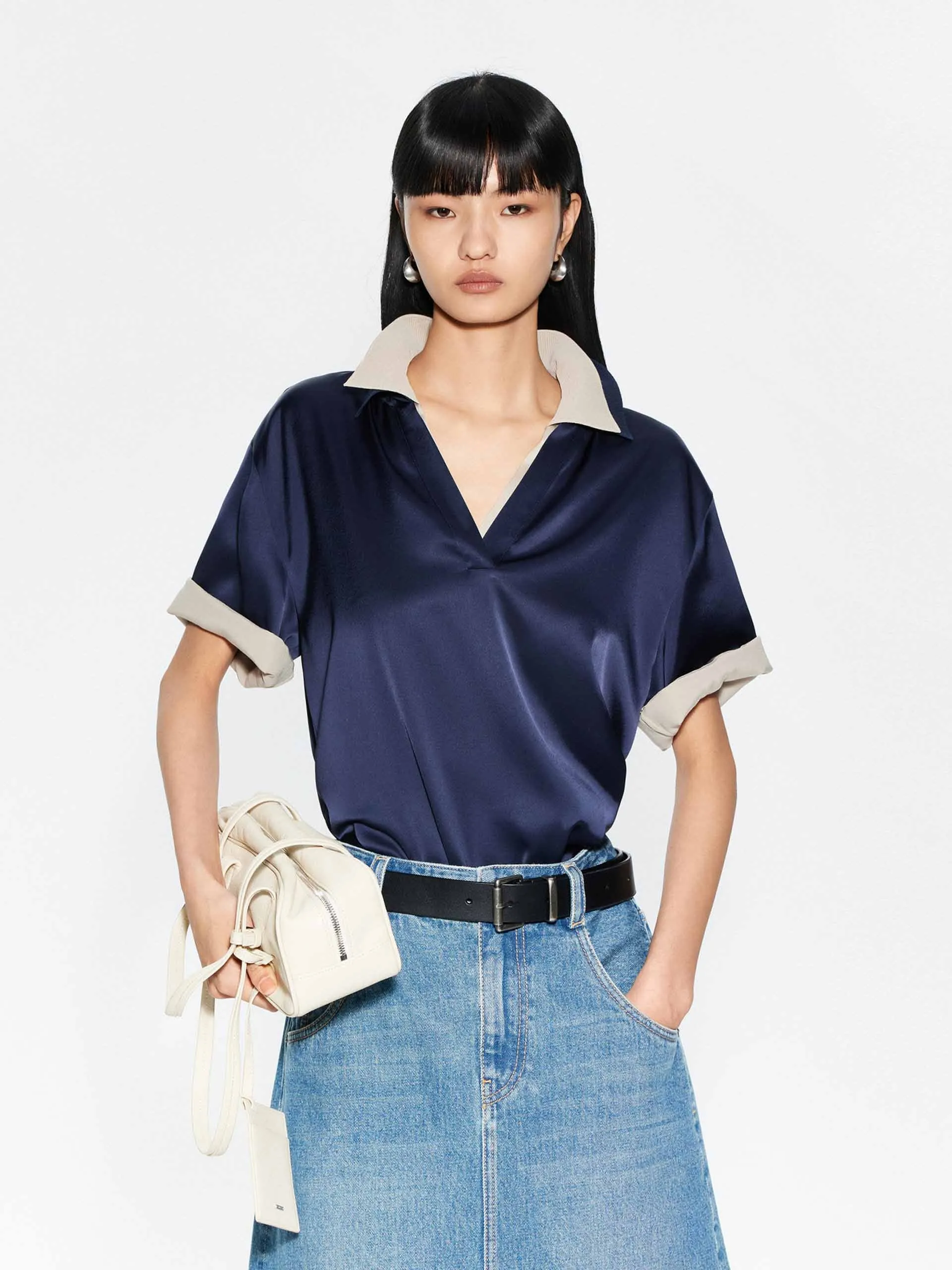 Polo V-neck Blouse sold by Mo&Co