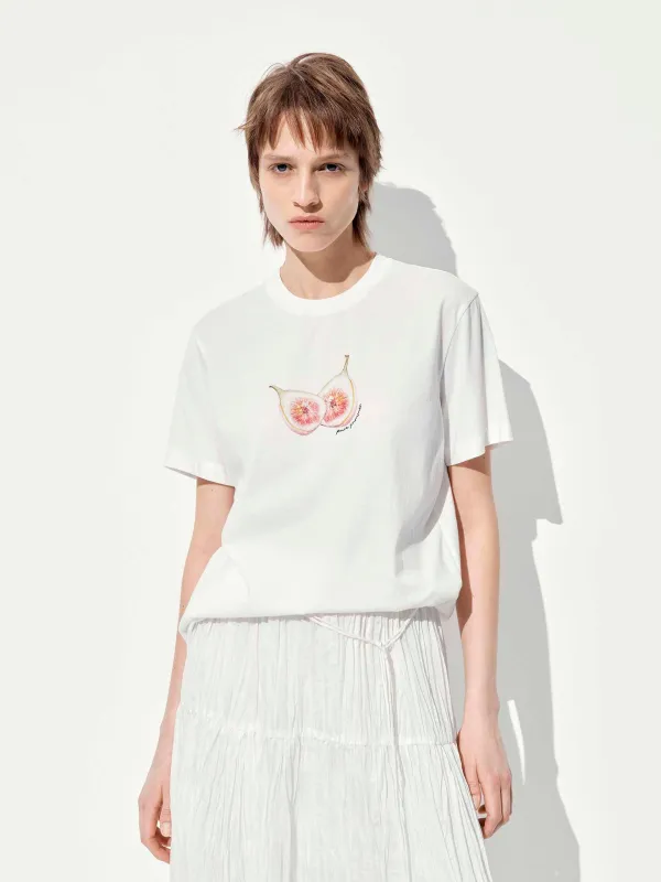 Fruit Print Cotton T-shirt sold by Mo&Co
