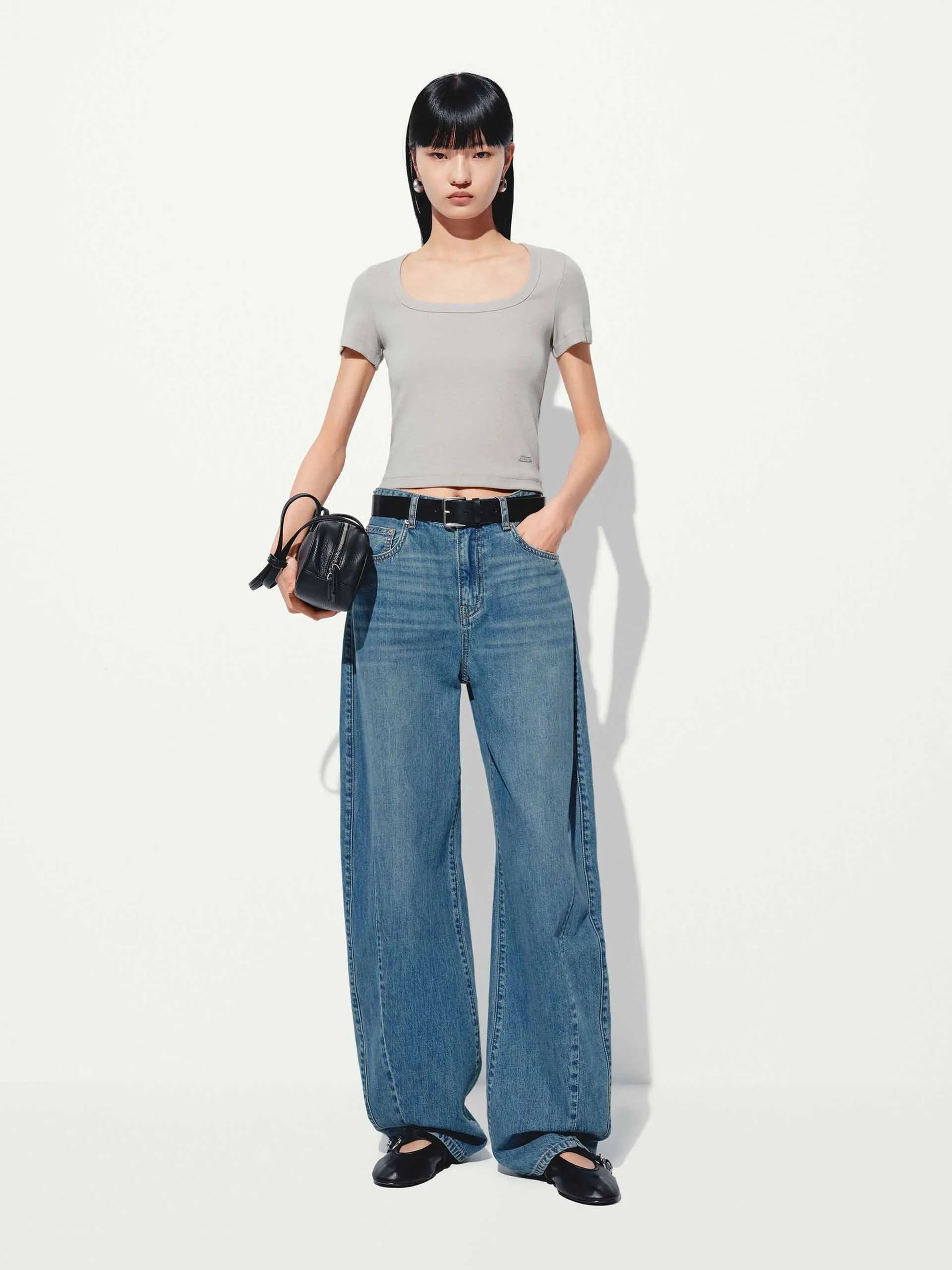 Slim Fit Square Collar T-shirt sold by Mo&Co product image thumbnail 2